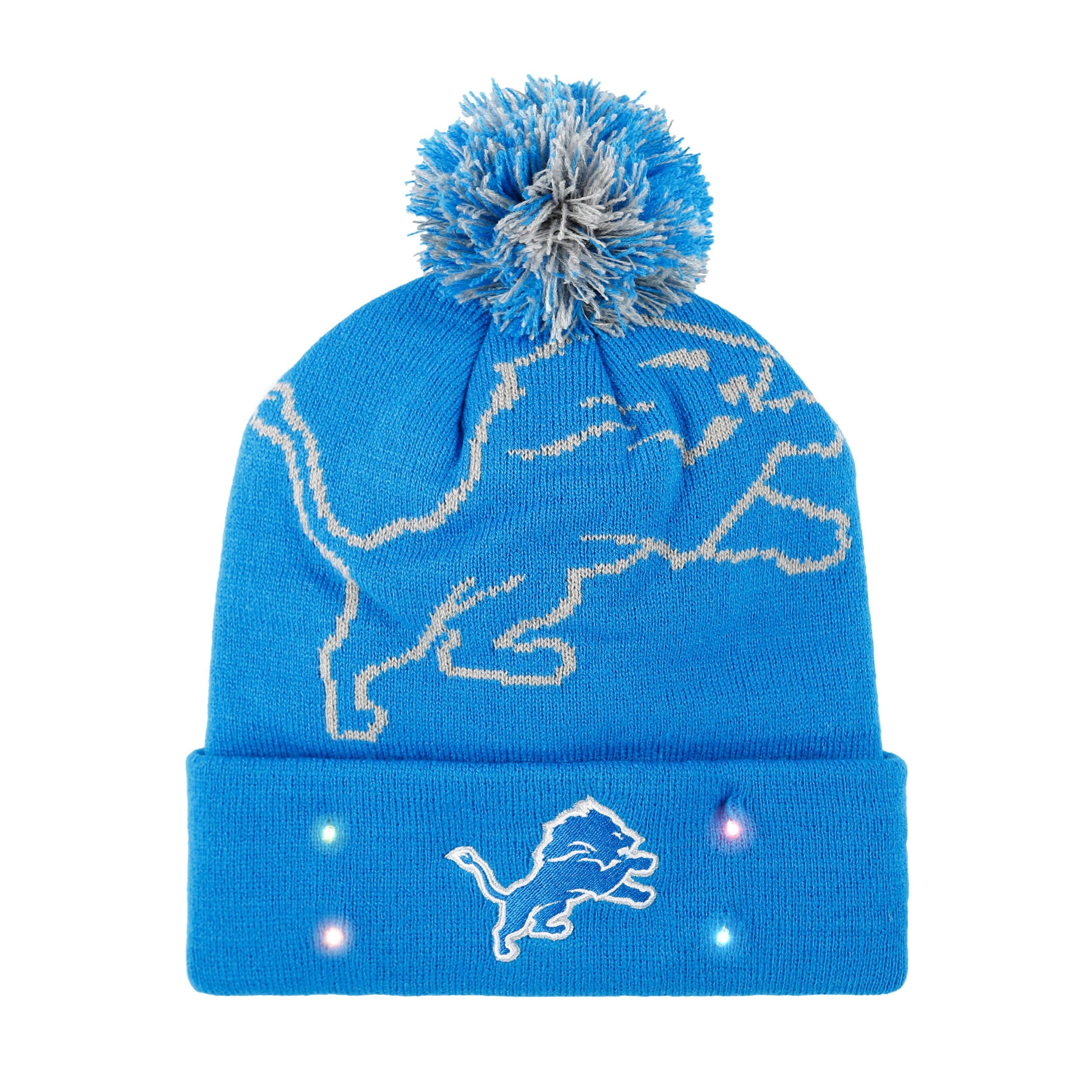 Detroit Lions NFL Cropped Logo Light Up Knit Beanie - Image 2