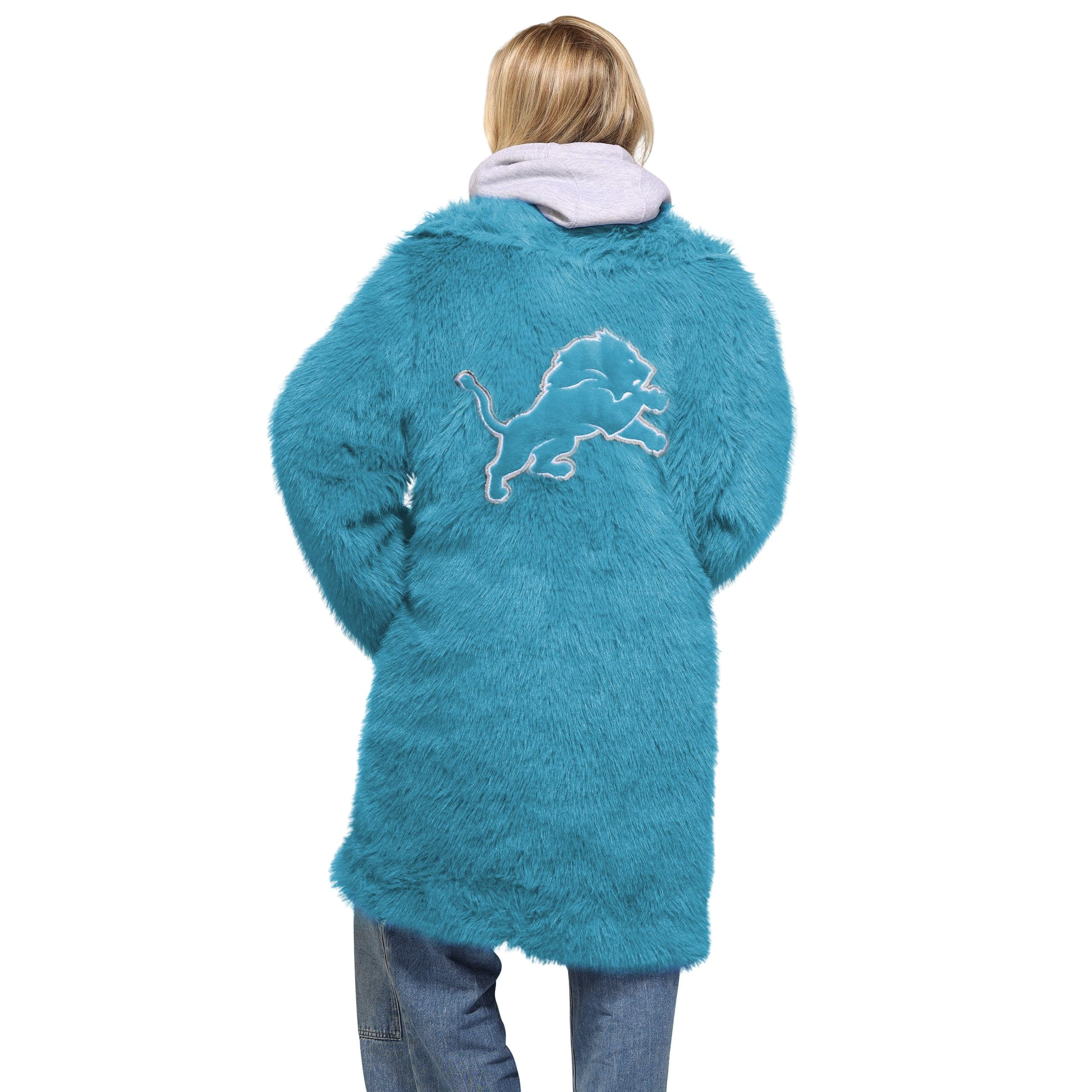 Detroit Lions NFL Faux Fur Long Jacket