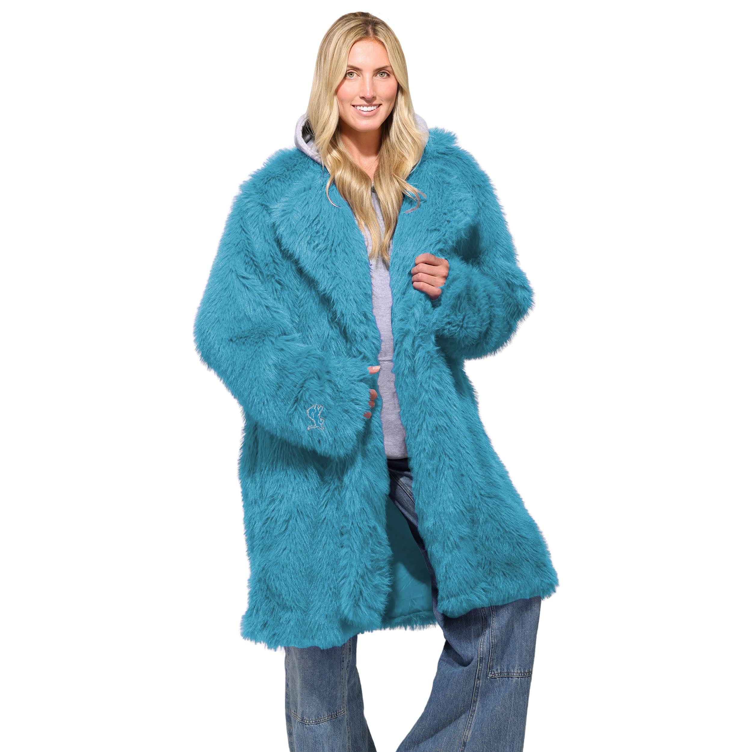Detroit Lions NFL Faux Fur Long Jacket - Image 2