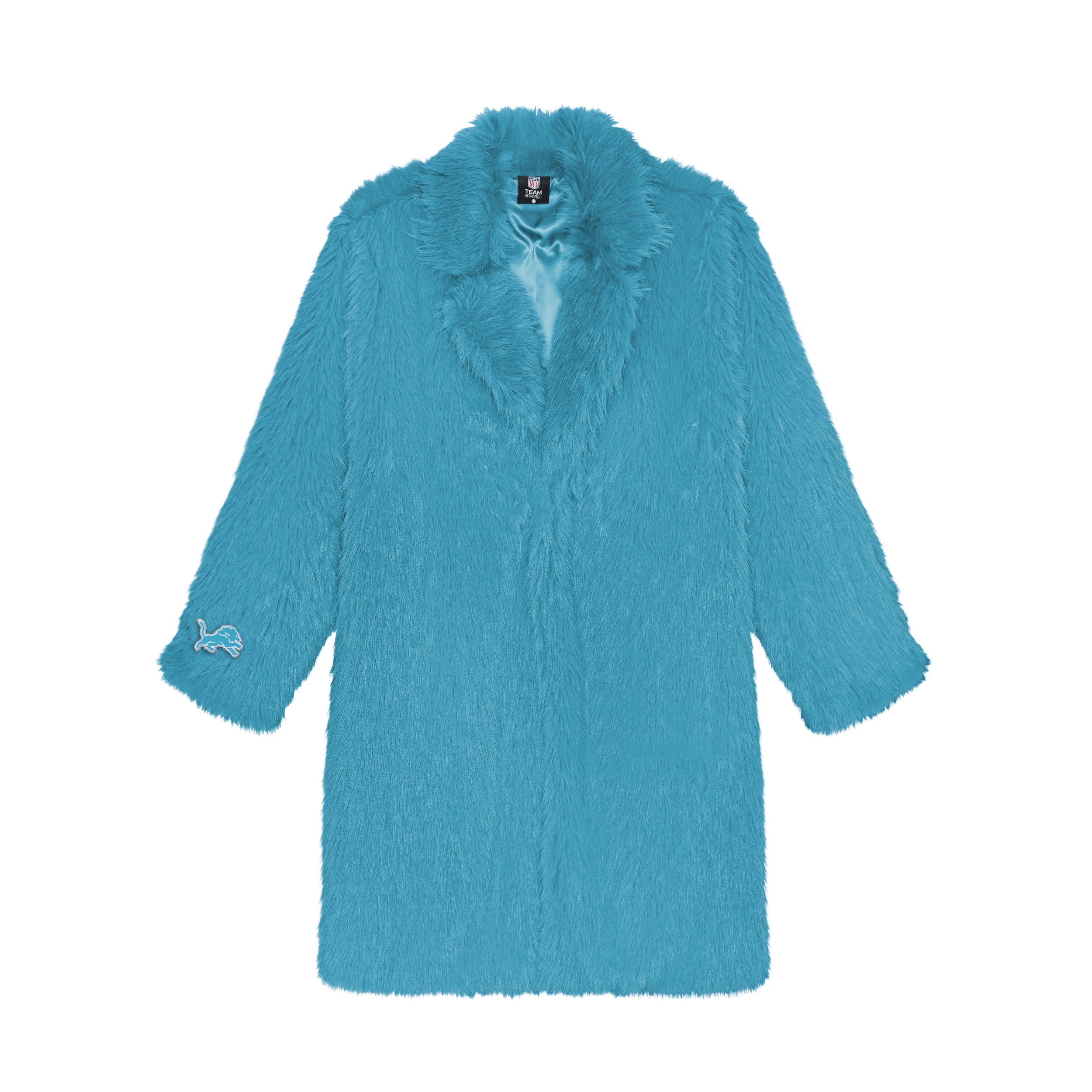 Detroit Lions NFL Faux Fur Long Jacket - Image 4