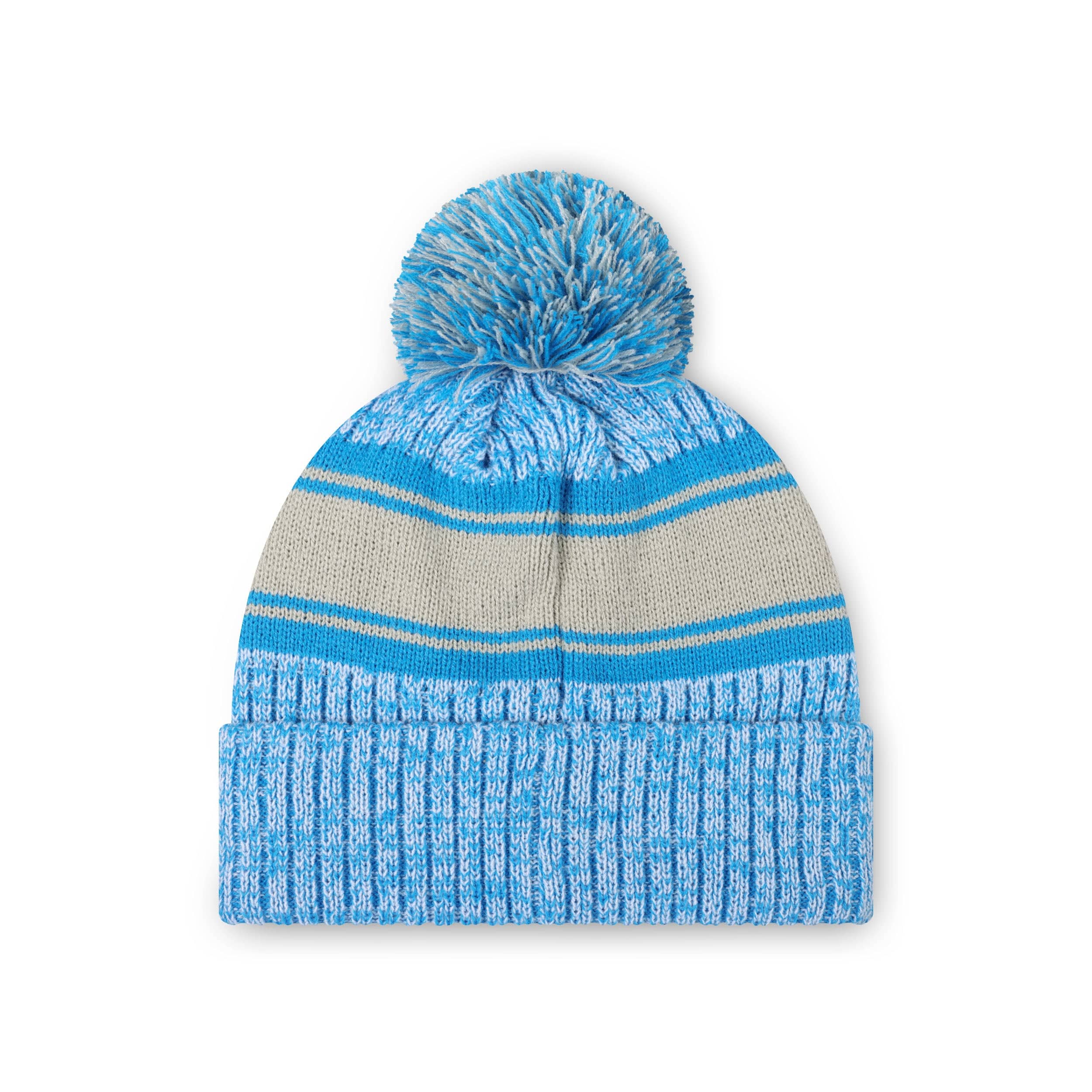Detroit Lions NFL Heather Team Stripe Lined Pom Beanie - Image 2