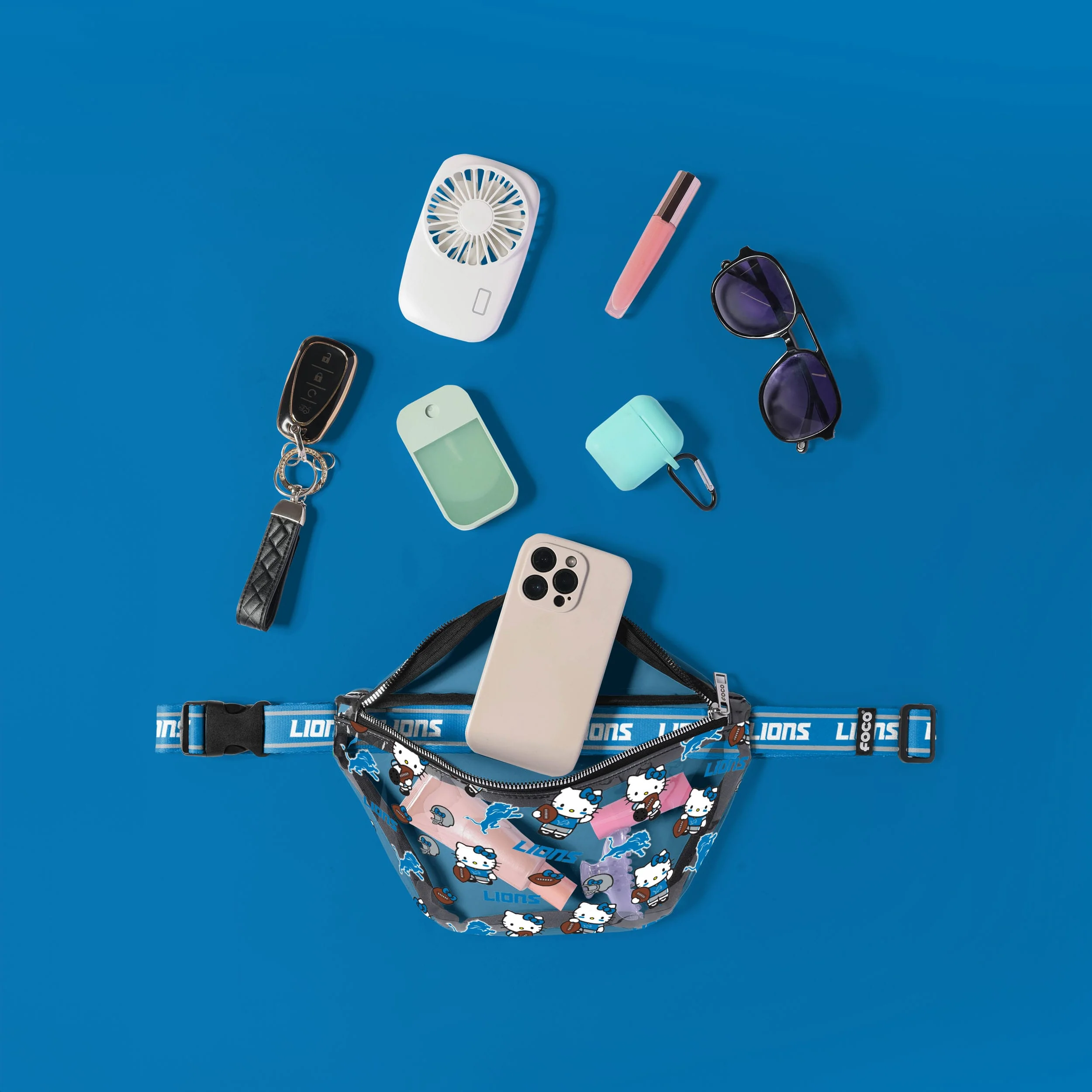 Detroit Lions NFL Hello Kitty® Clear Fanny Pack (PREORDER - SHIPS MID JULY) - Image 3