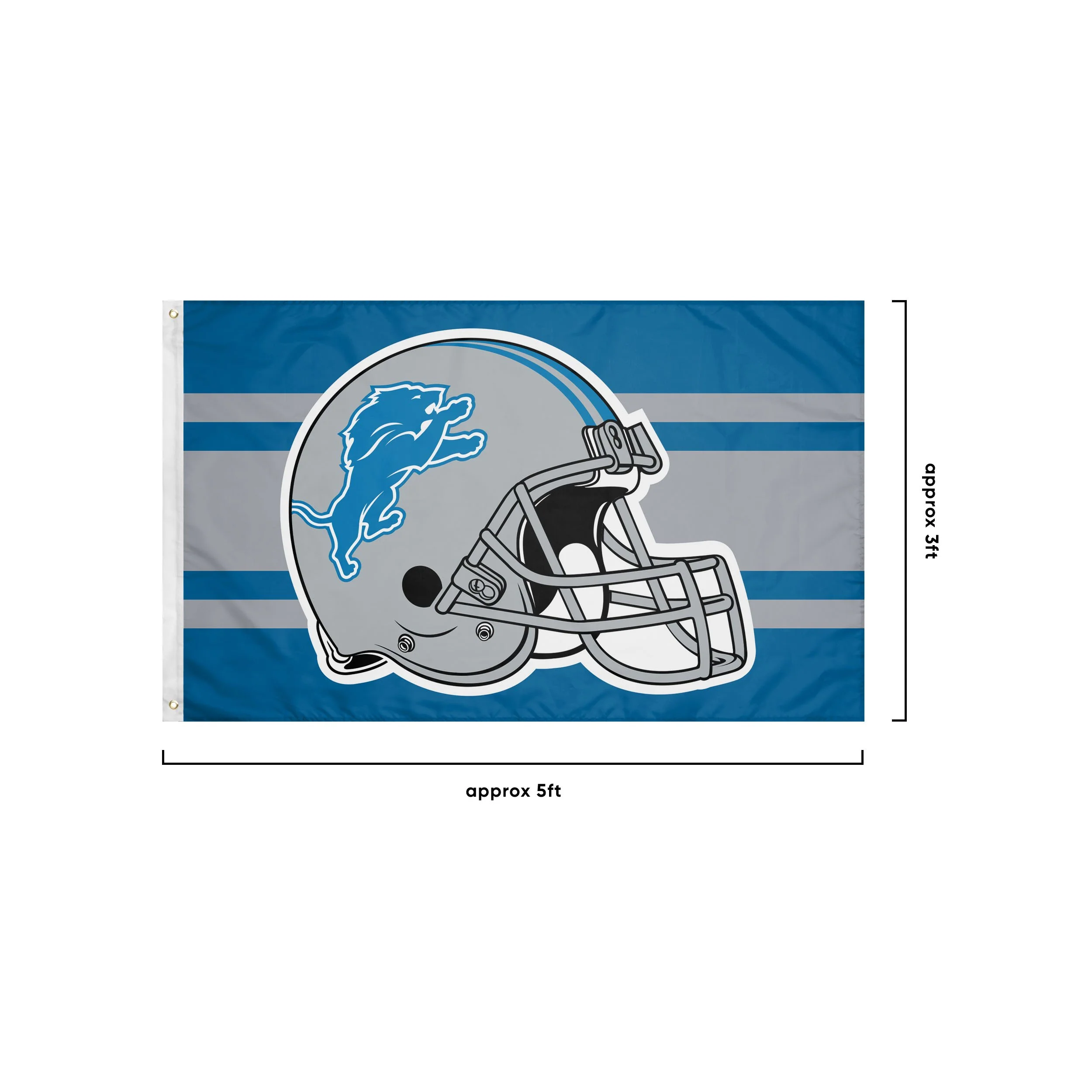 Detroit Lions NFL Helmet Horizontal Flag - Image 3