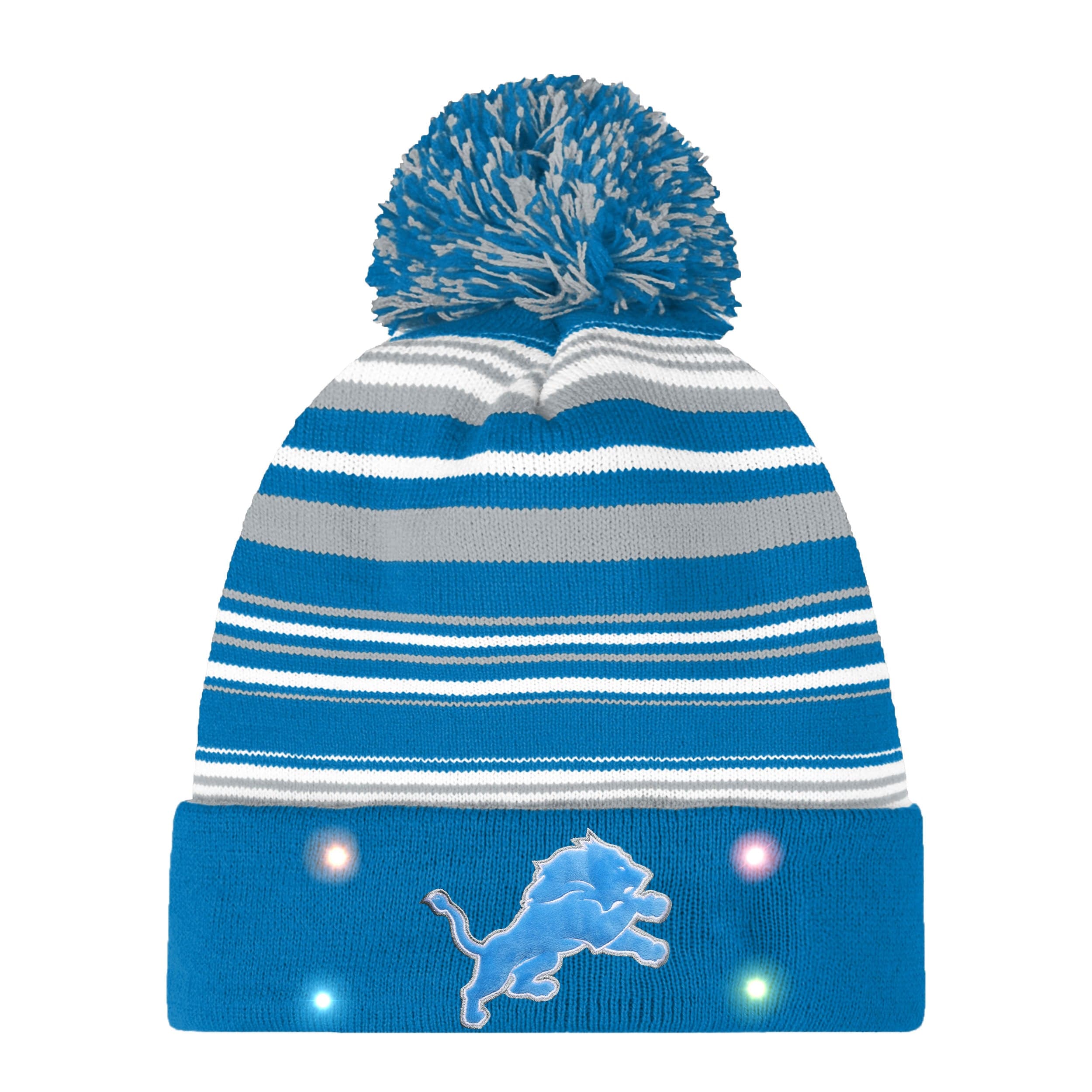 Detroit Lions NFL Horizontal Stripe Light Up Beanie - Image 2