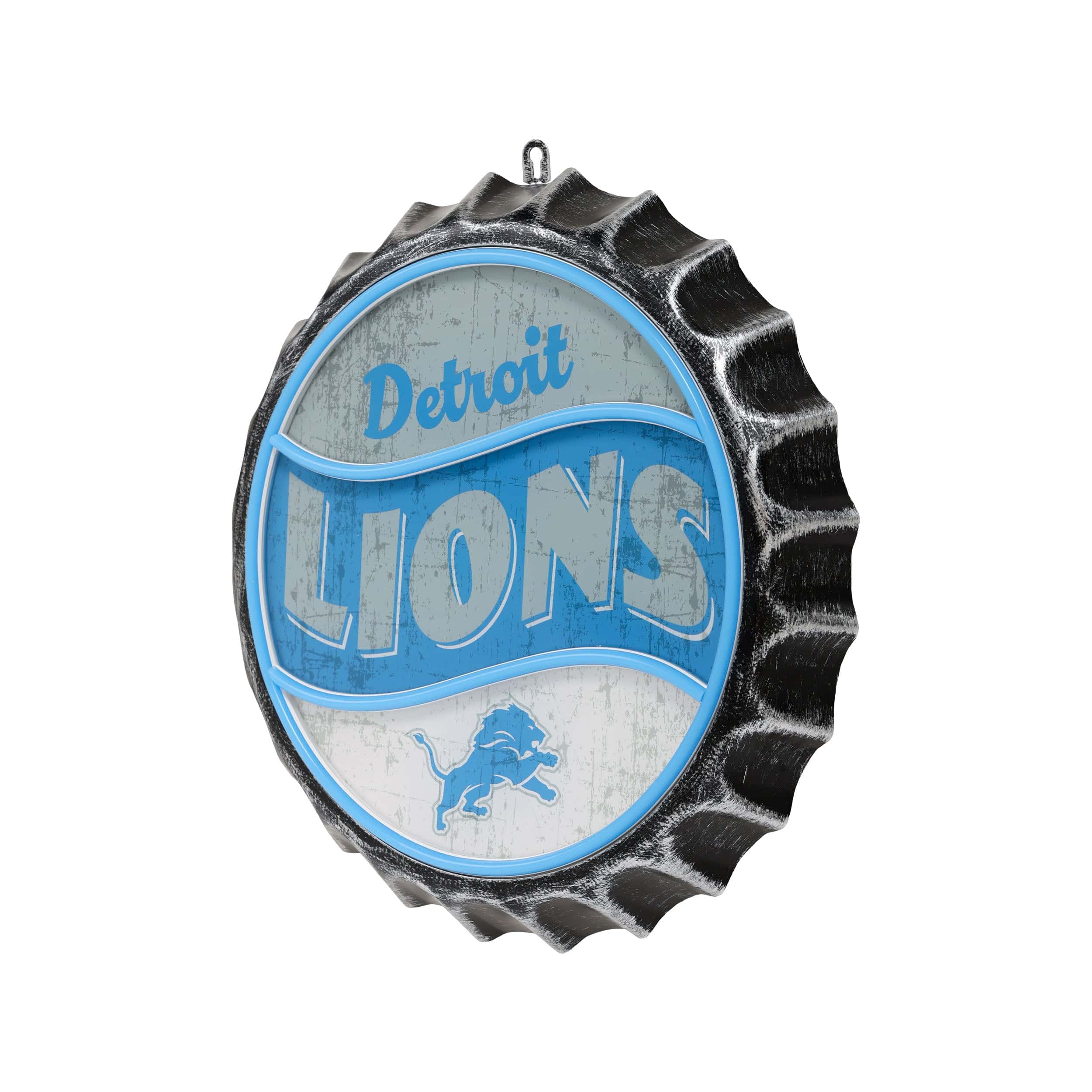 Detroit Lions NFL LED Neon Backlit Bottle Cap Wall Sign - Image 3