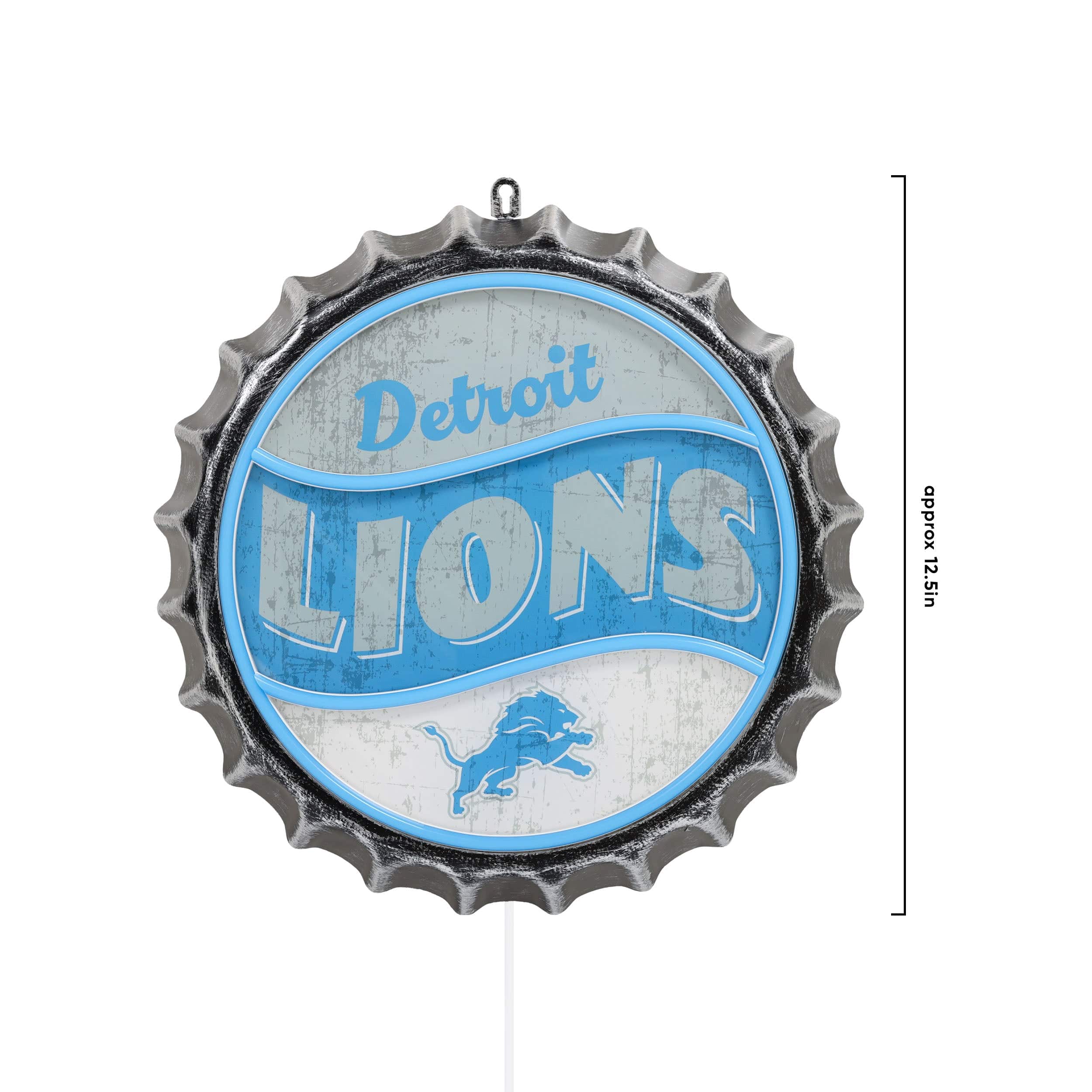 Detroit Lions NFL LED Neon Backlit Bottle Cap Wall Sign - Image 5