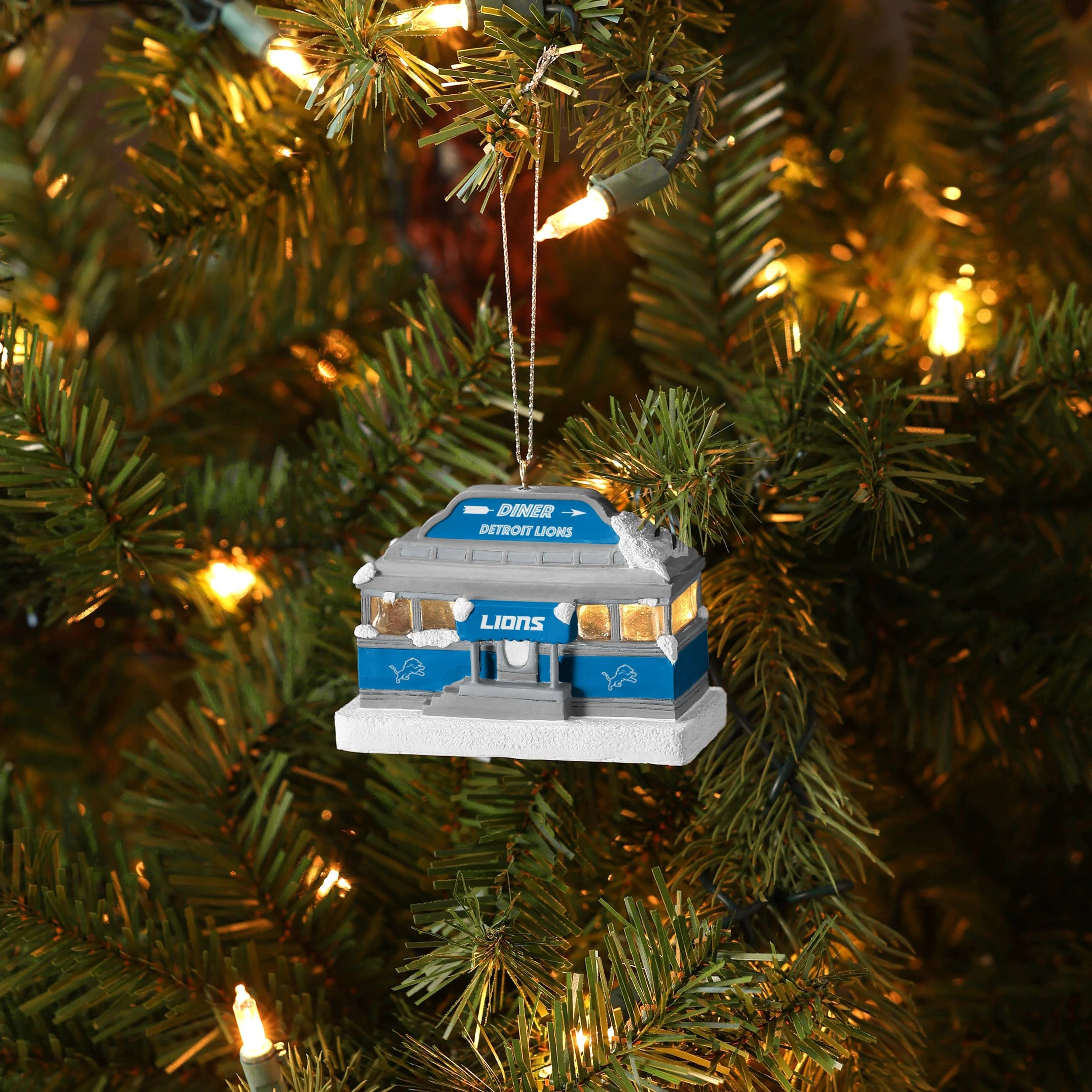 Detroit Lions NFL Light Up Diner Ornament - Image 3