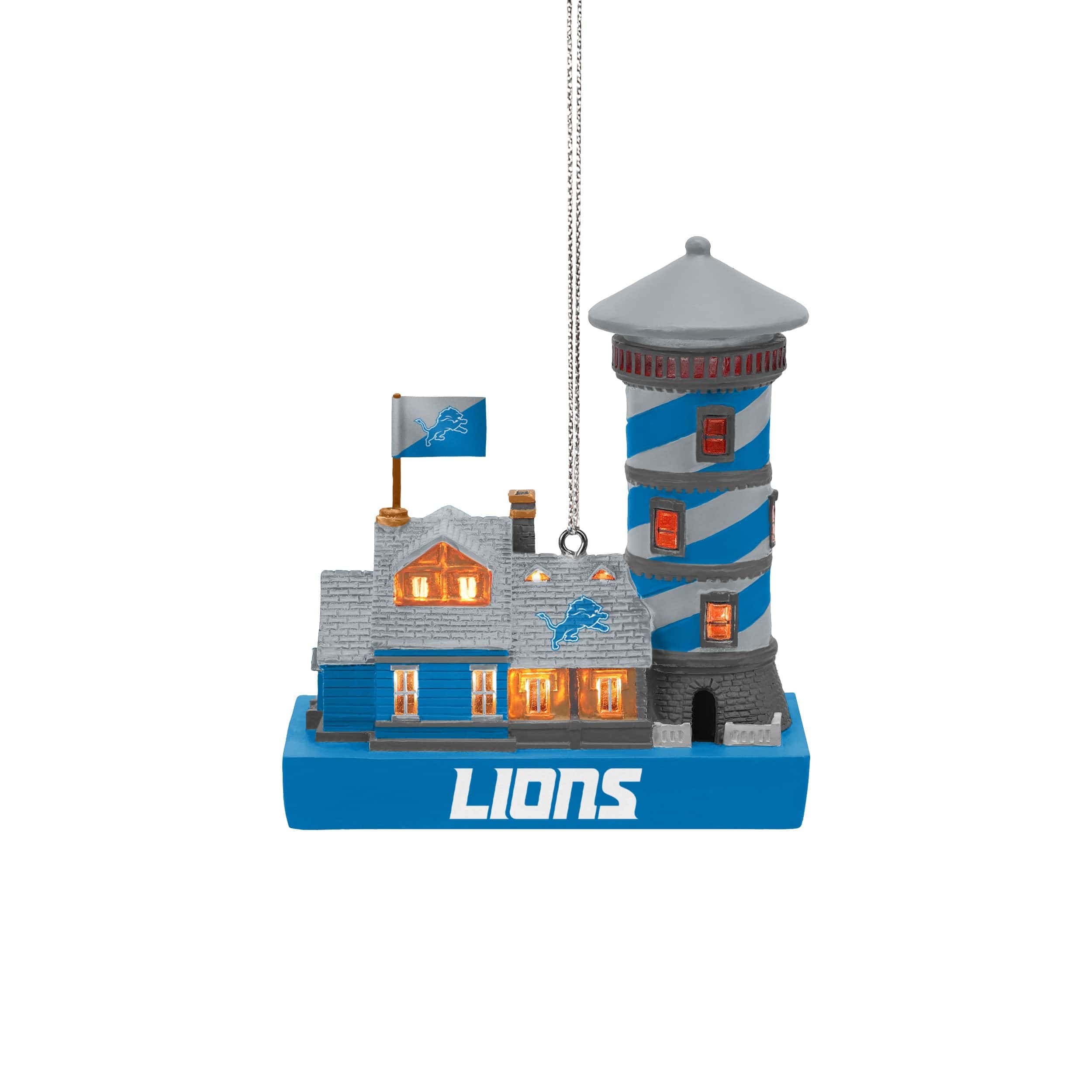 Detroit Lions NFL Light Up Resin Lighthouse Ornament