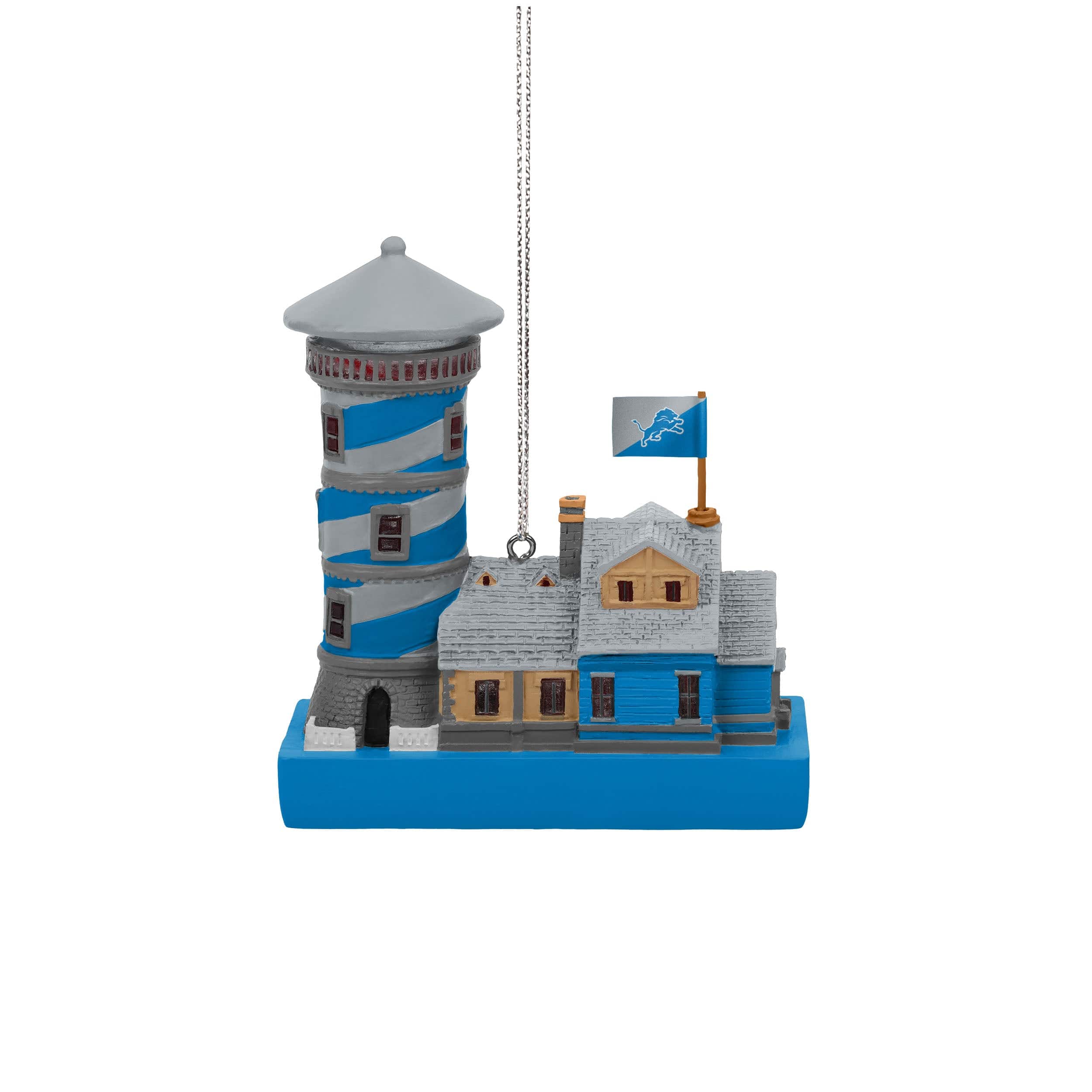 Detroit Lions NFL Light Up Resin Lighthouse Ornament - Image 3