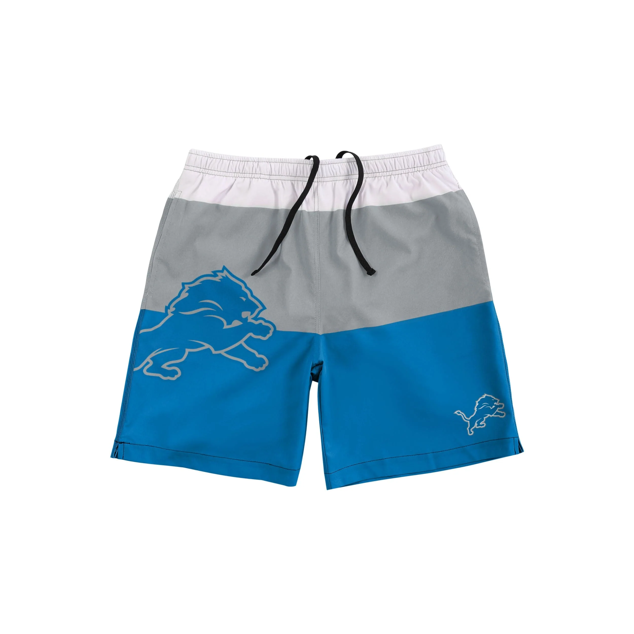 Detroit Lions NFL Mens 3 Stripe Big Logo Swimming Trunks - Image 4