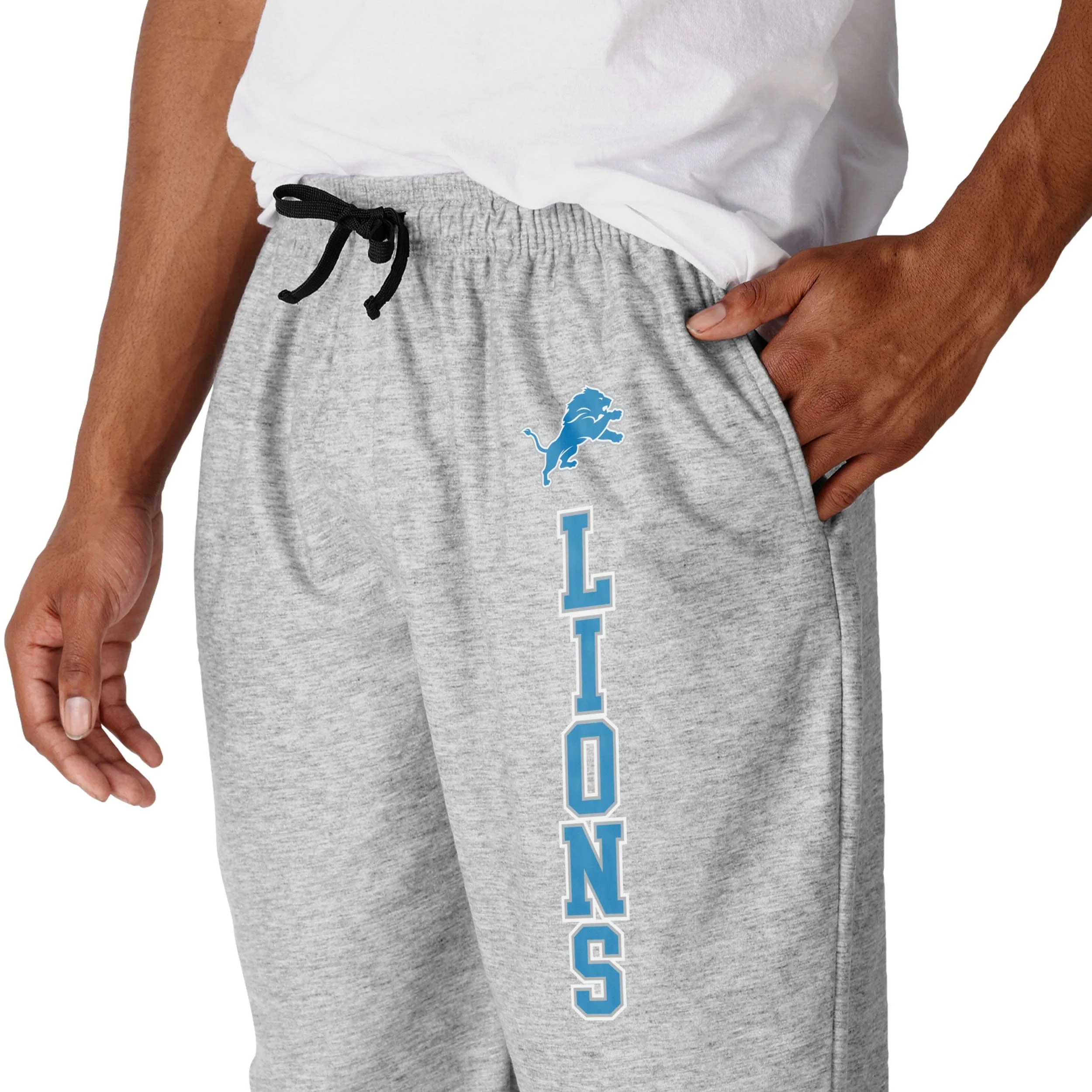 Detroit Lions NFL Mens Athletic Gray Lounge Pants - Image 3