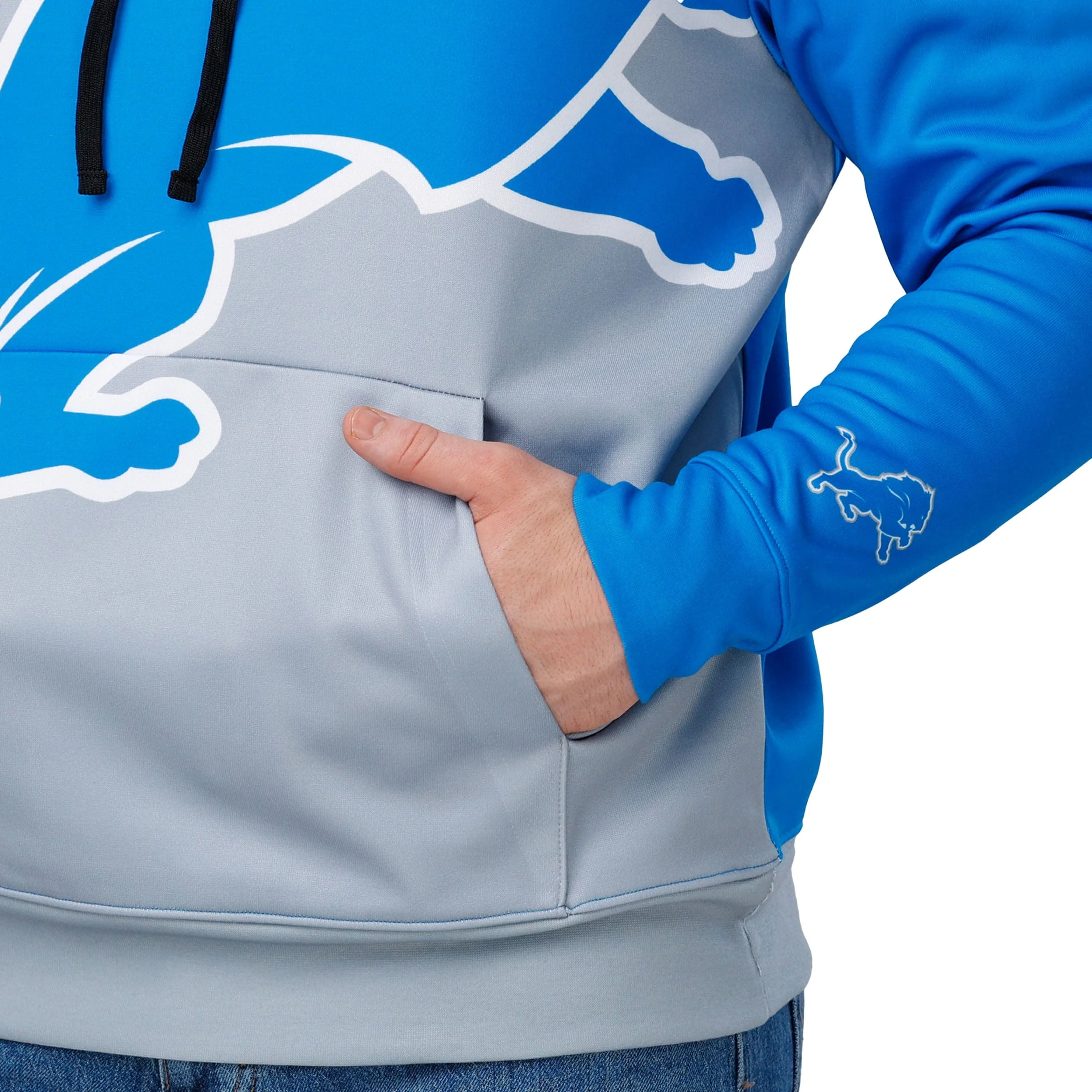 Detroit Lions NFL Mens Bold Logo Hoodie - Image 3