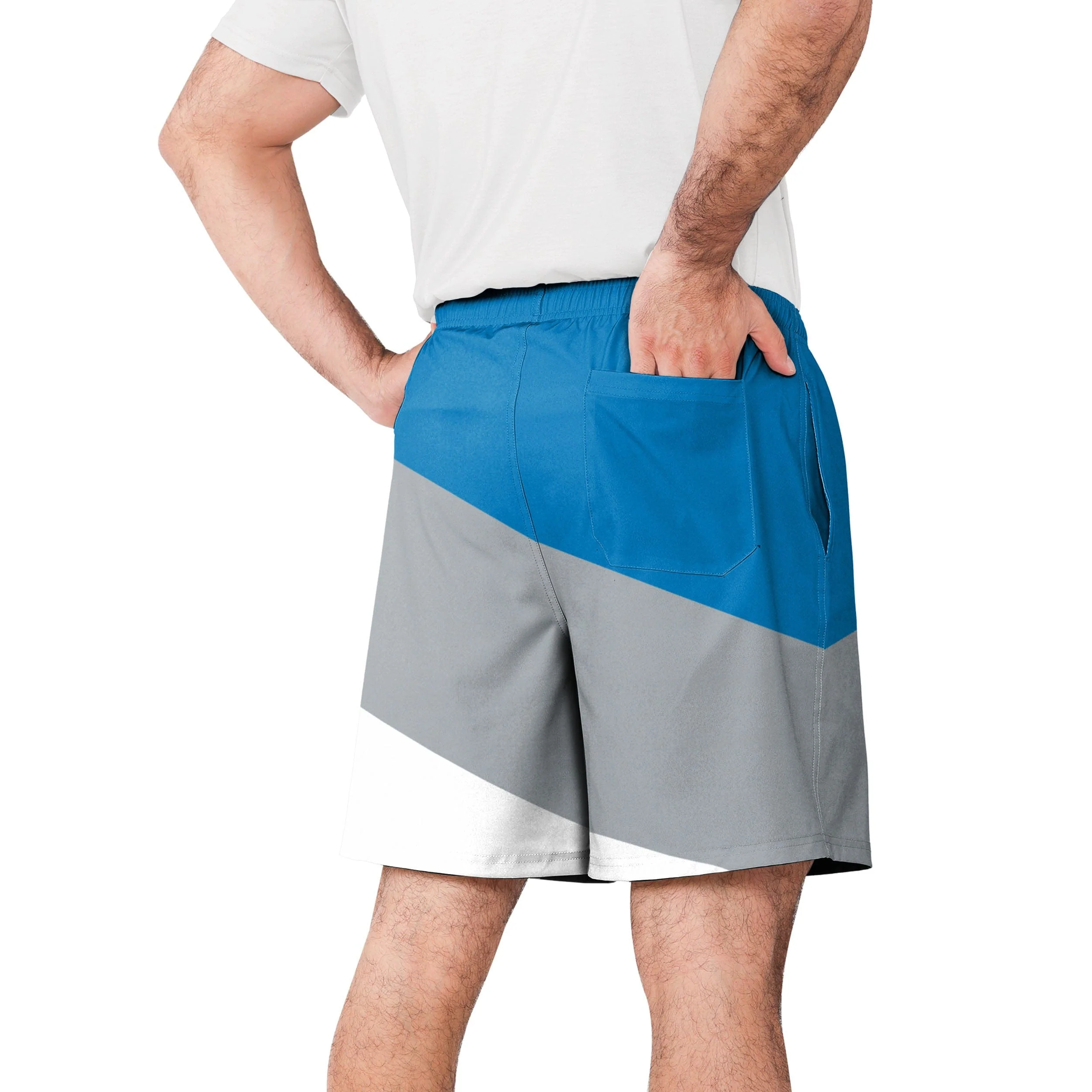 Detroit Lions NFL Mens Colorblock Double Down Liner Training Shorts - Image 3