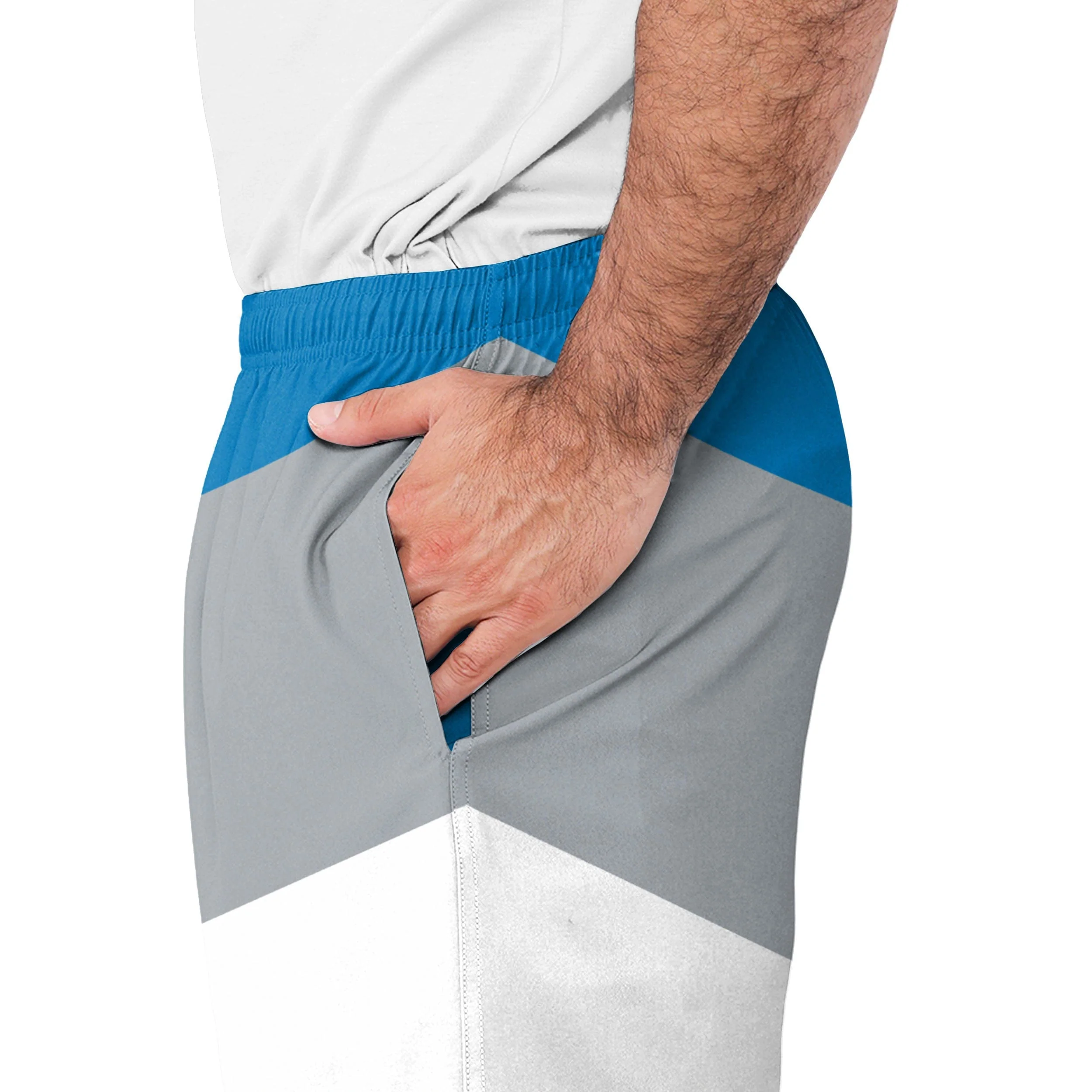 Detroit Lions NFL Mens Colorblock Double Down Liner Training Shorts - Image 4