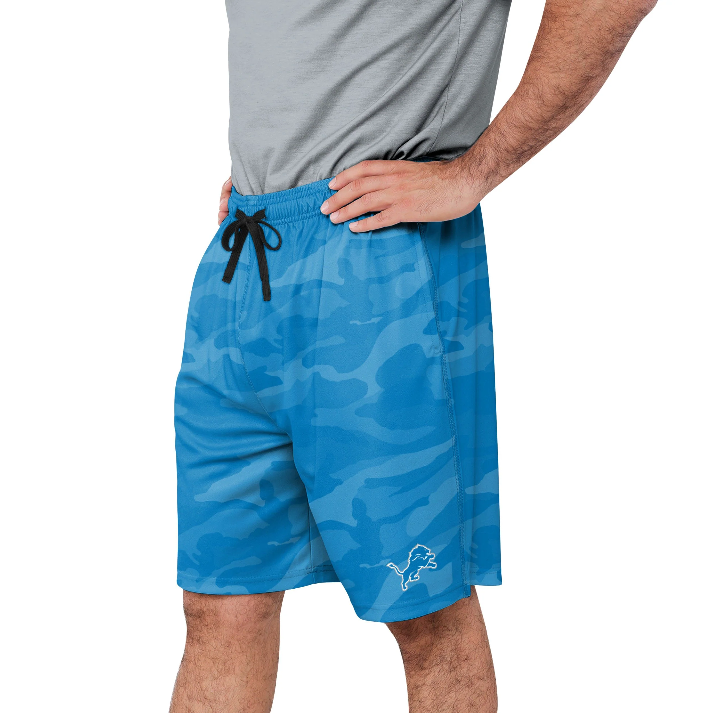 Detroit Lions NFL Mens Cool Camo Training Shorts - Image 2