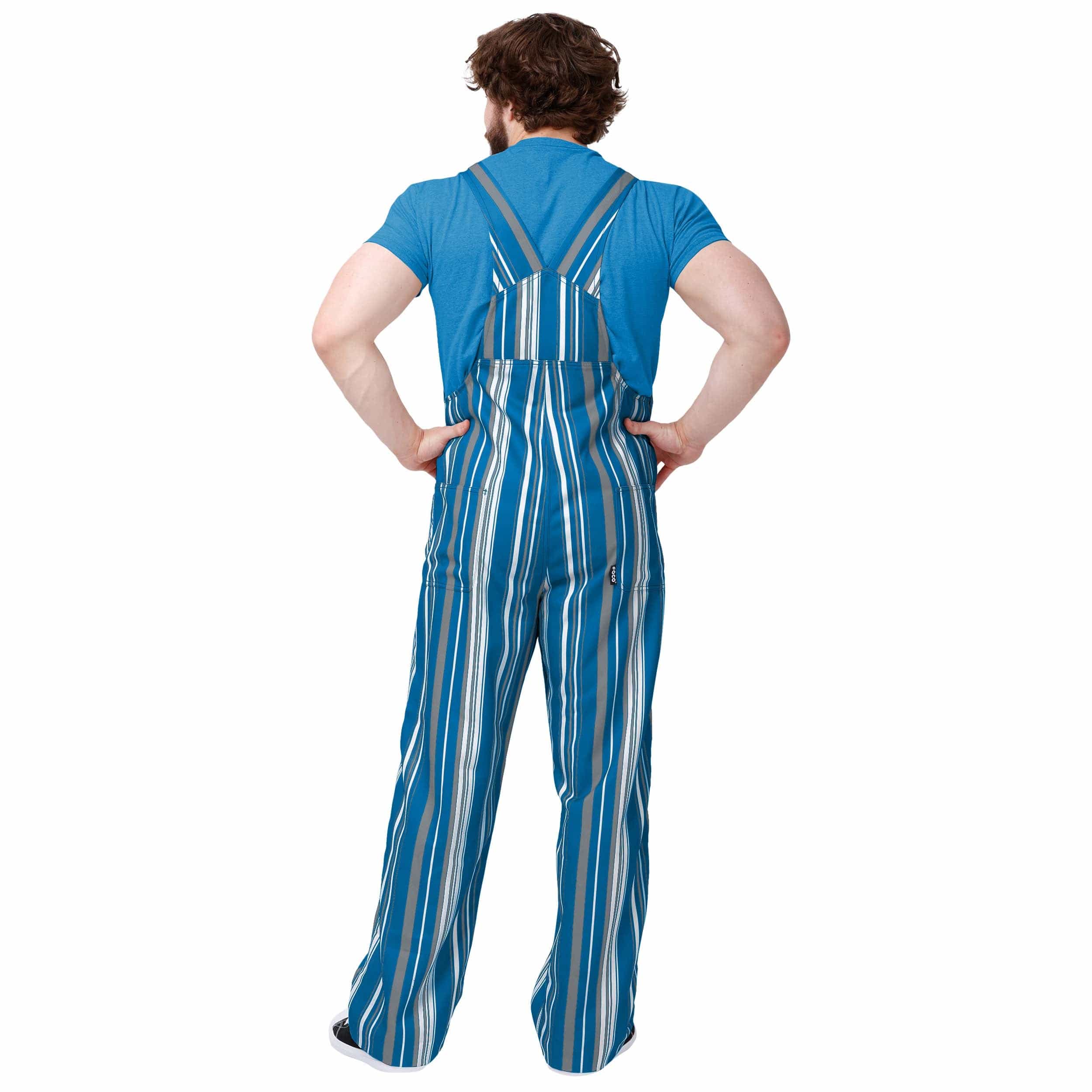 Detroit Lions NFL Mens Hyper Stripe Bib Overalls - Image 2