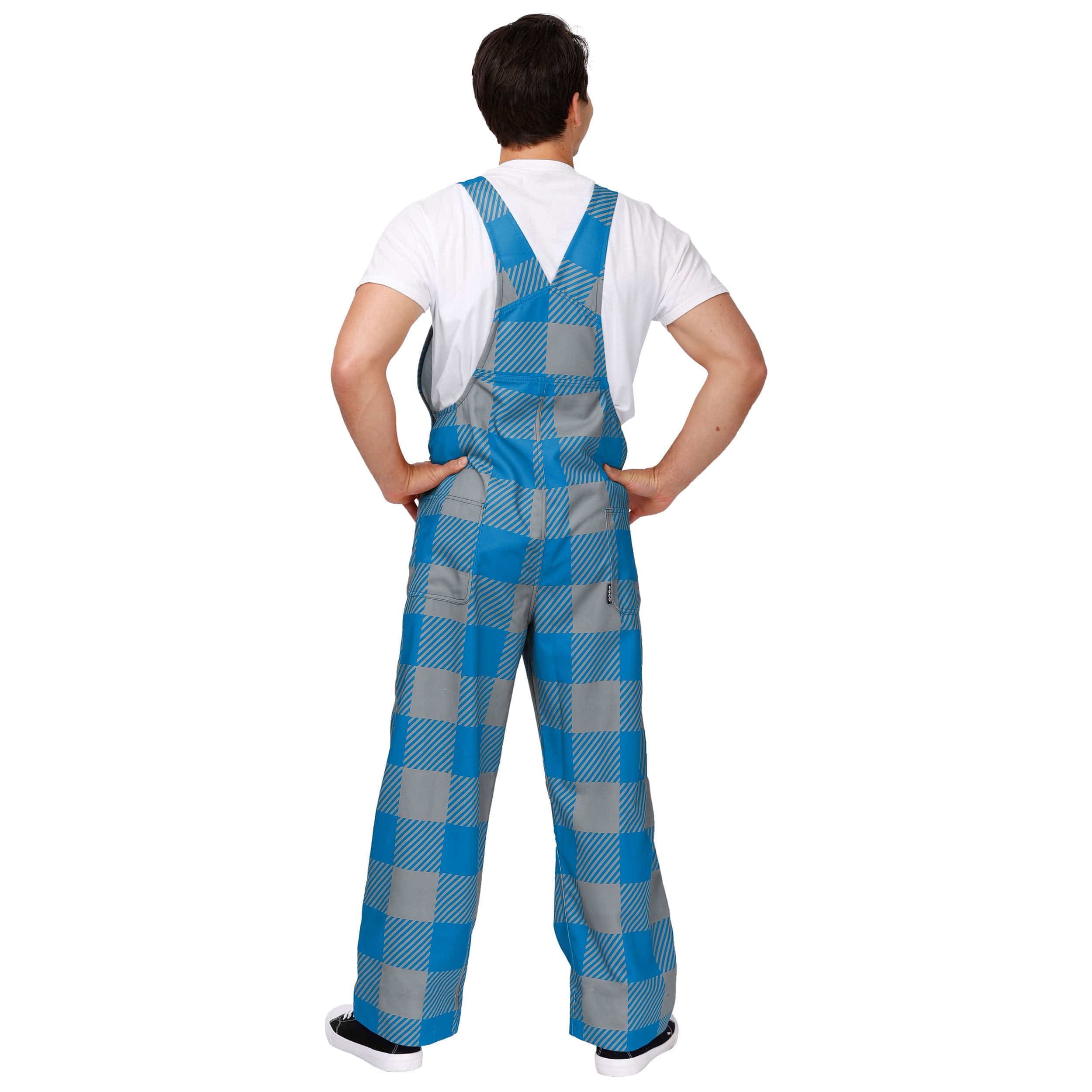Detroit Lions NFL Mens Plaid Bib Overalls - Image 2