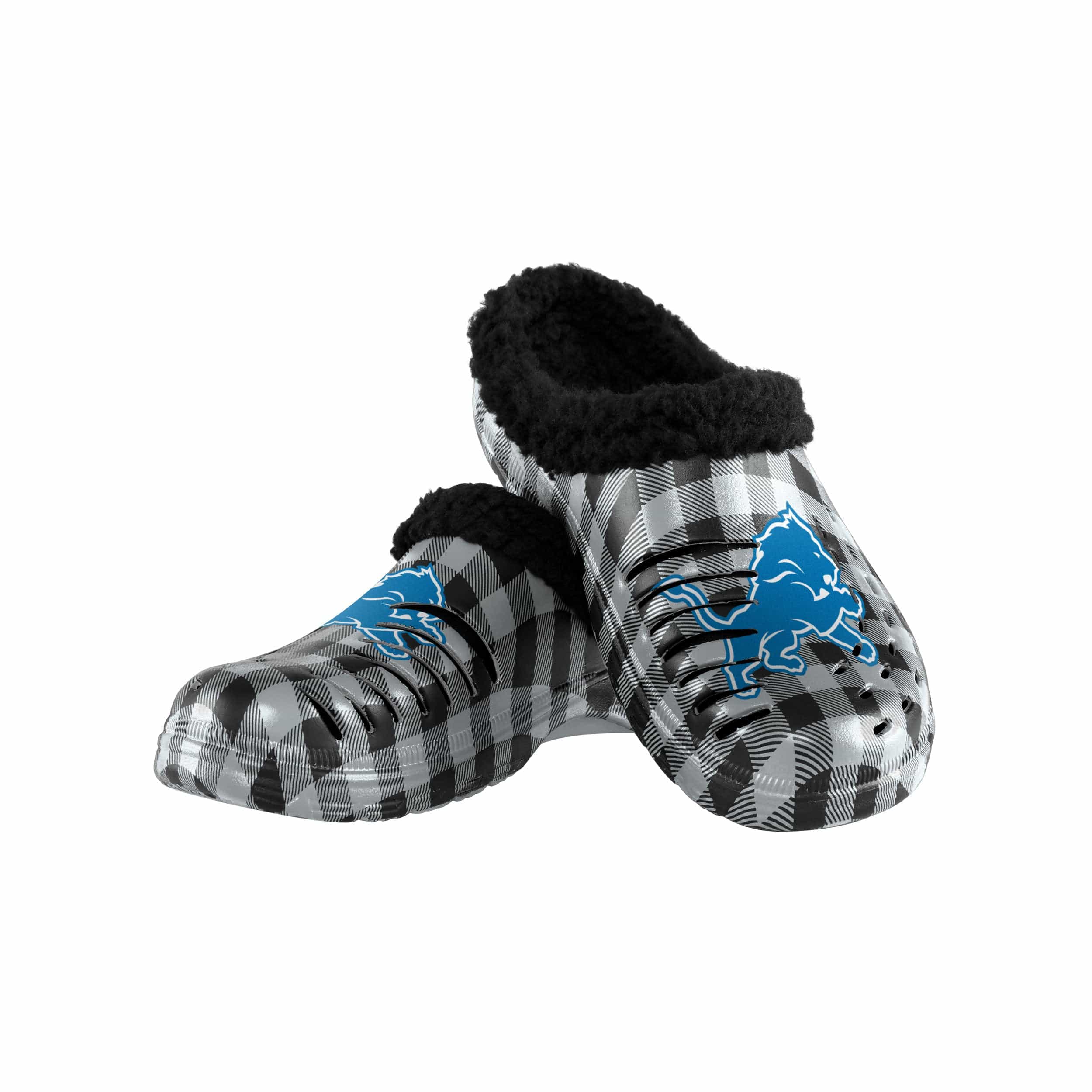 Detroit Lions NFL Mens Sherpa Lined Buffalo Check Clog