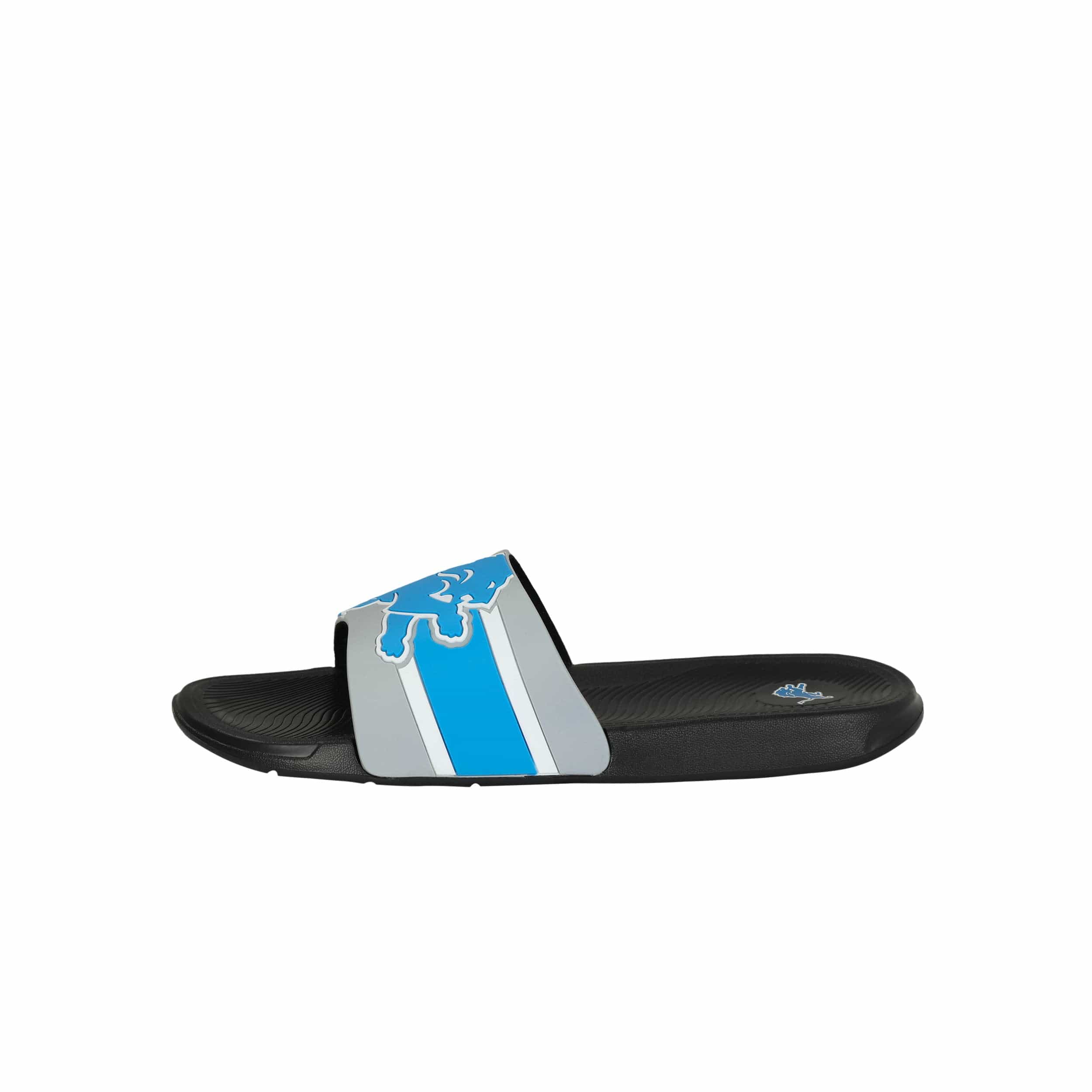 Detroit Lions NFL Mens Striped Big Logo Raised Slide - Image 4