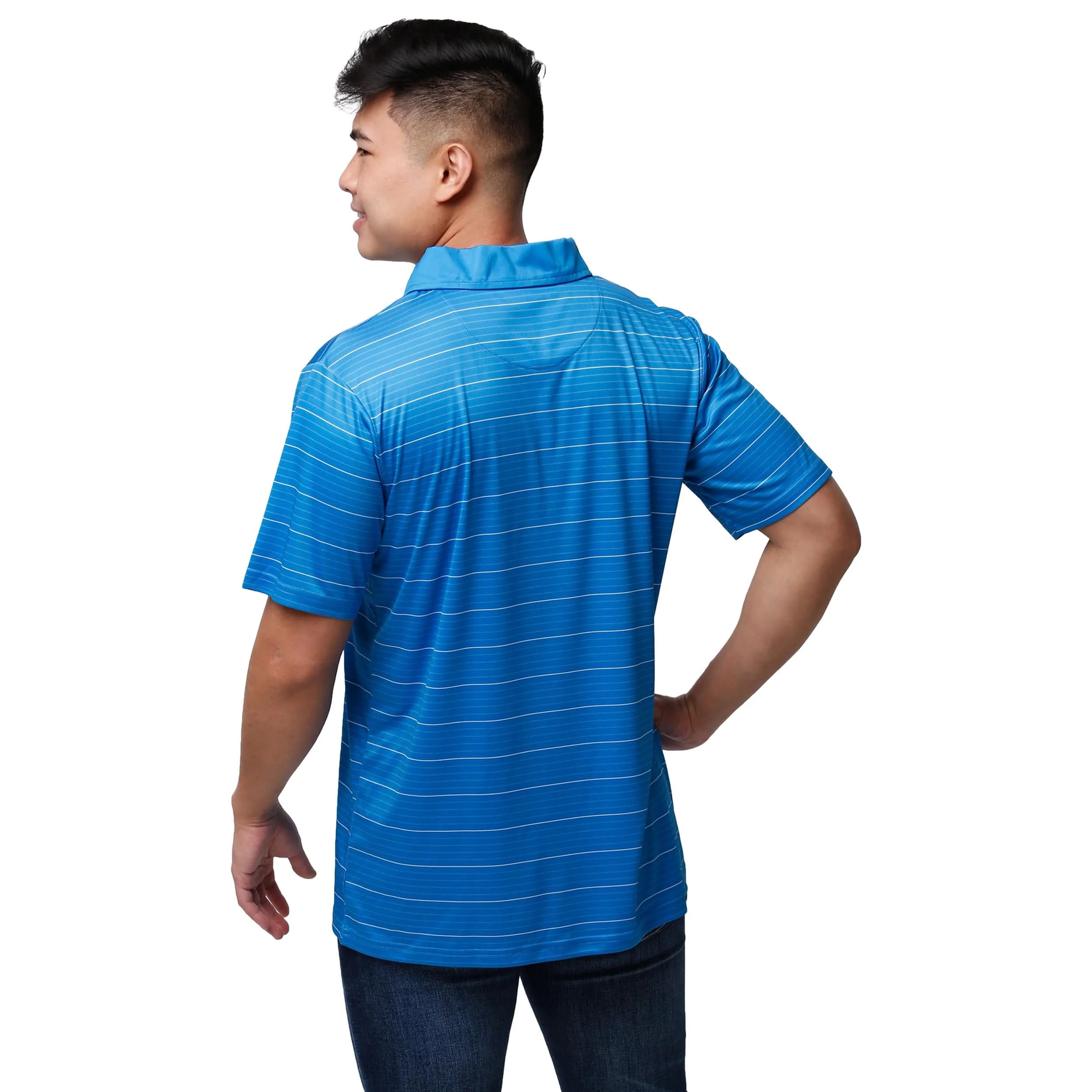 Detroit Lions NFL Mens Striped Polyester Polo - Image 2