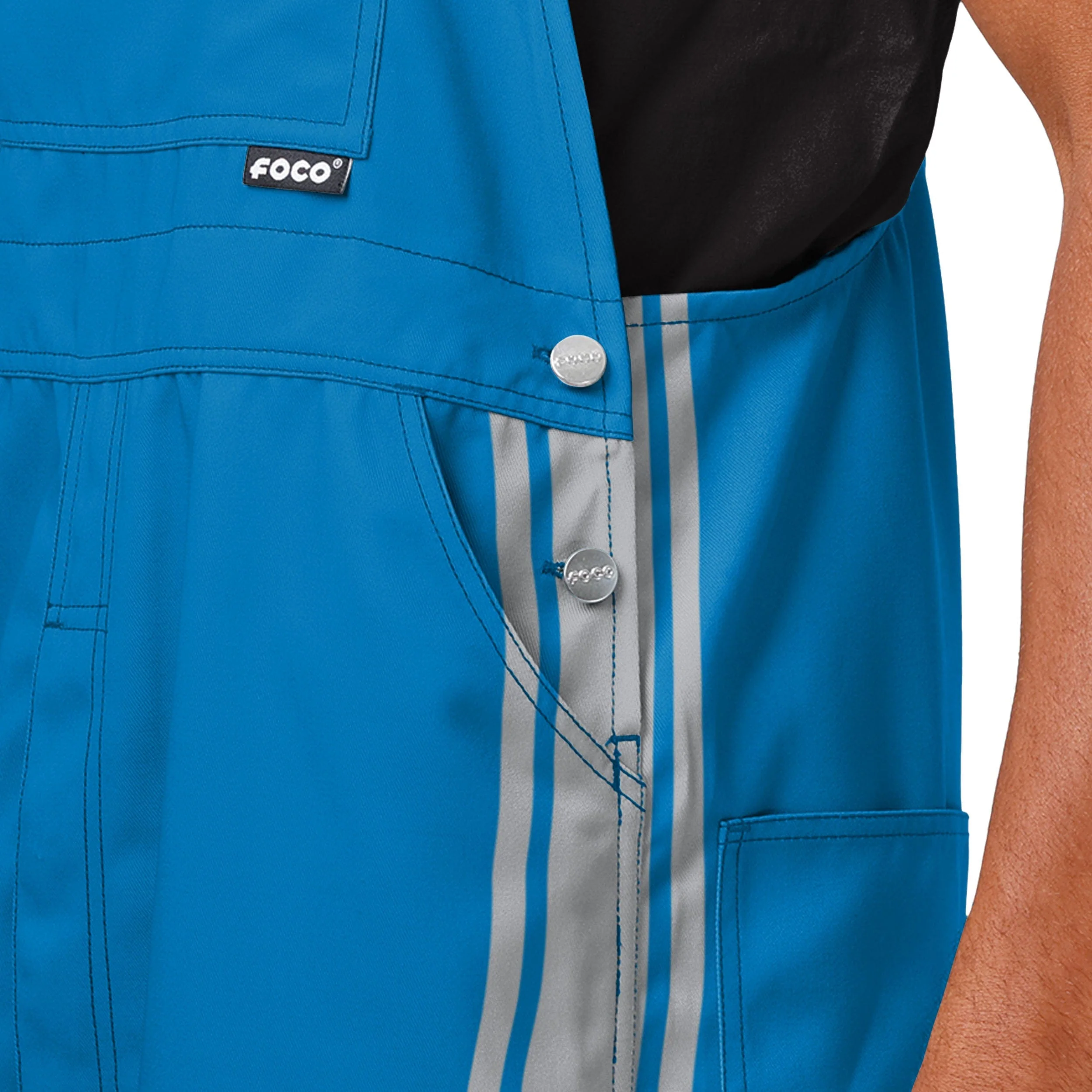 Detroit Lions NFL Mens Team Stripe Bib Overalls - Image 4