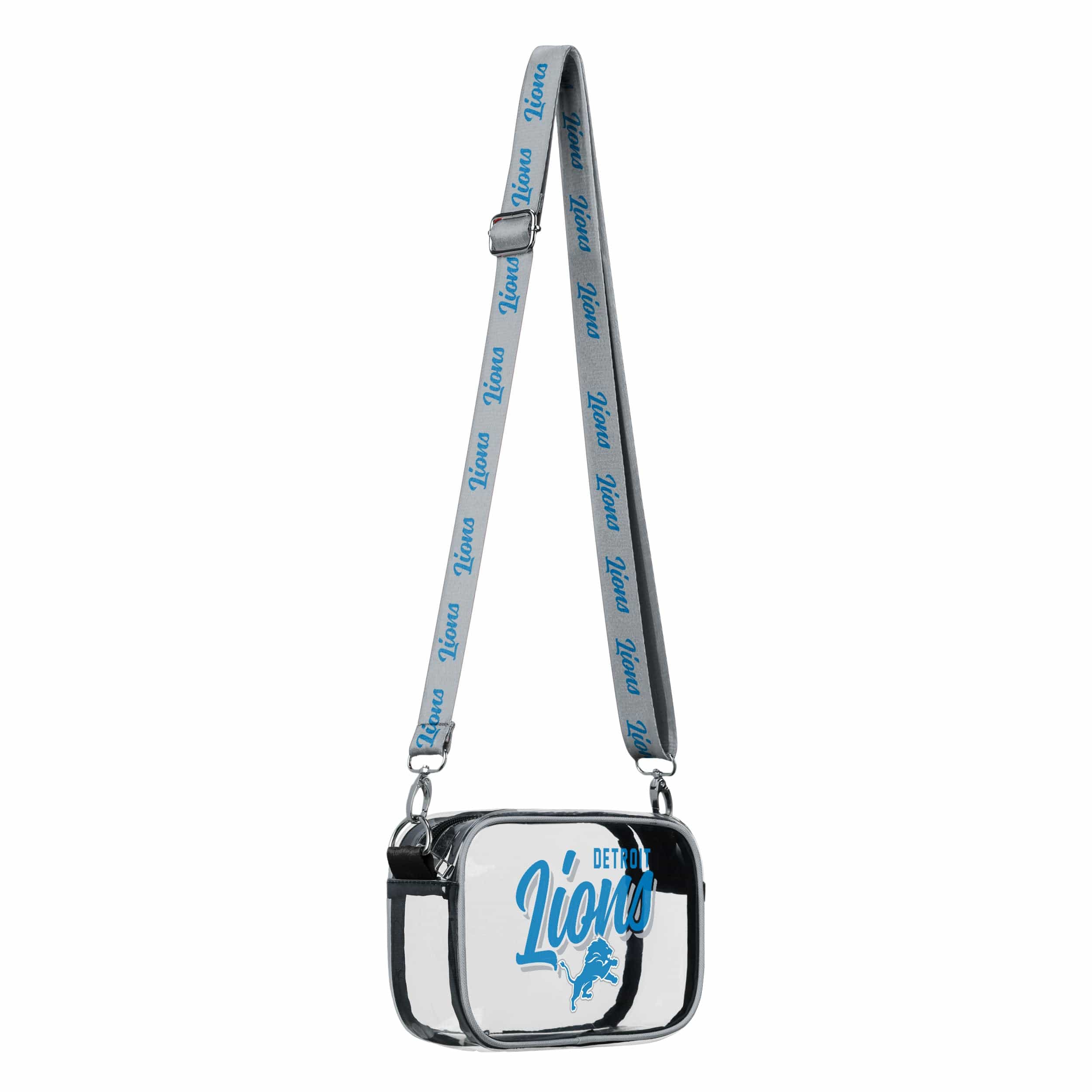 Detroit Lions NFL Monty Script Clear Crossbody Bag - Image 2