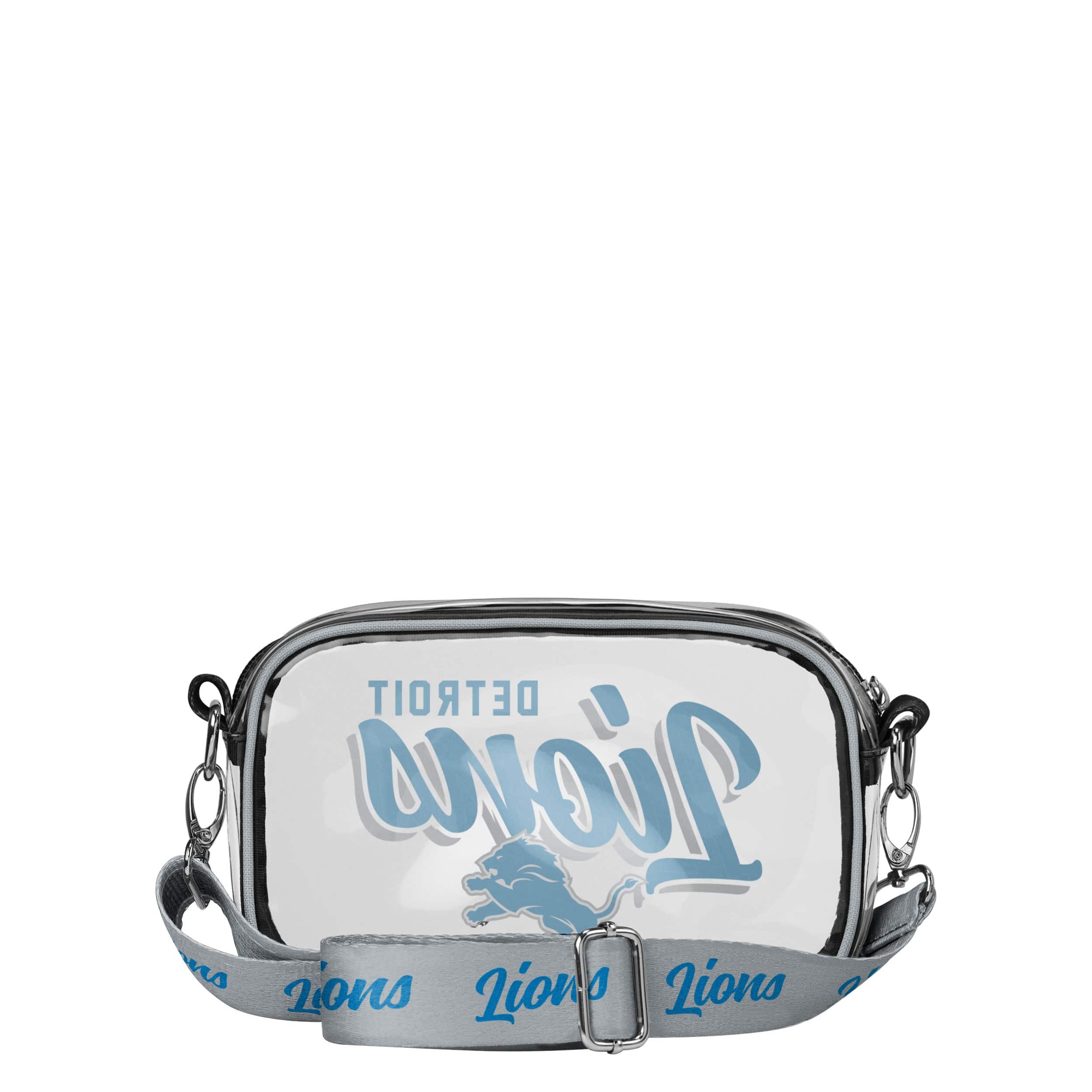 Detroit Lions NFL Monty Script Clear Crossbody Bag - Image 5