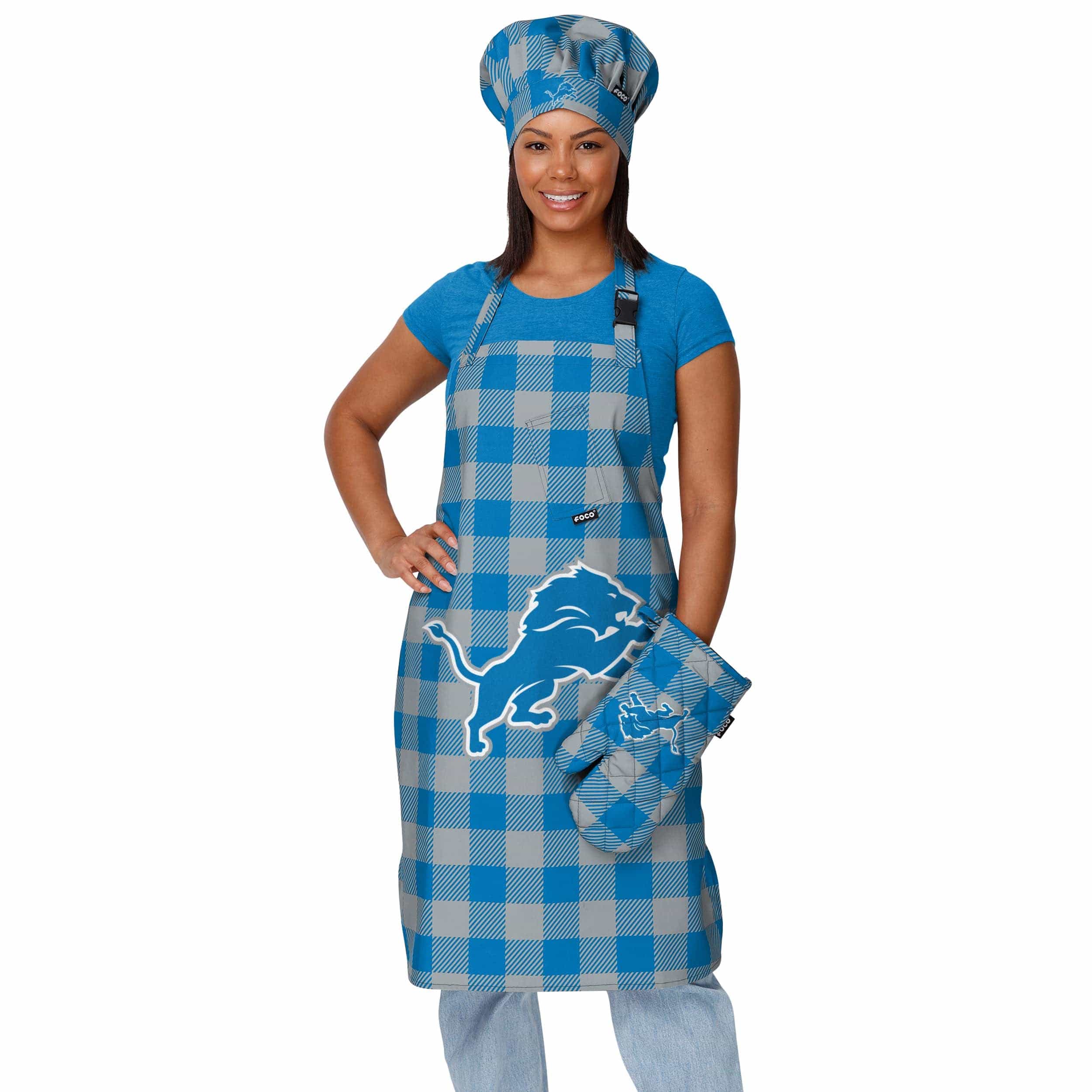 Detroit Lions NFL Plaid Apron - Image 2