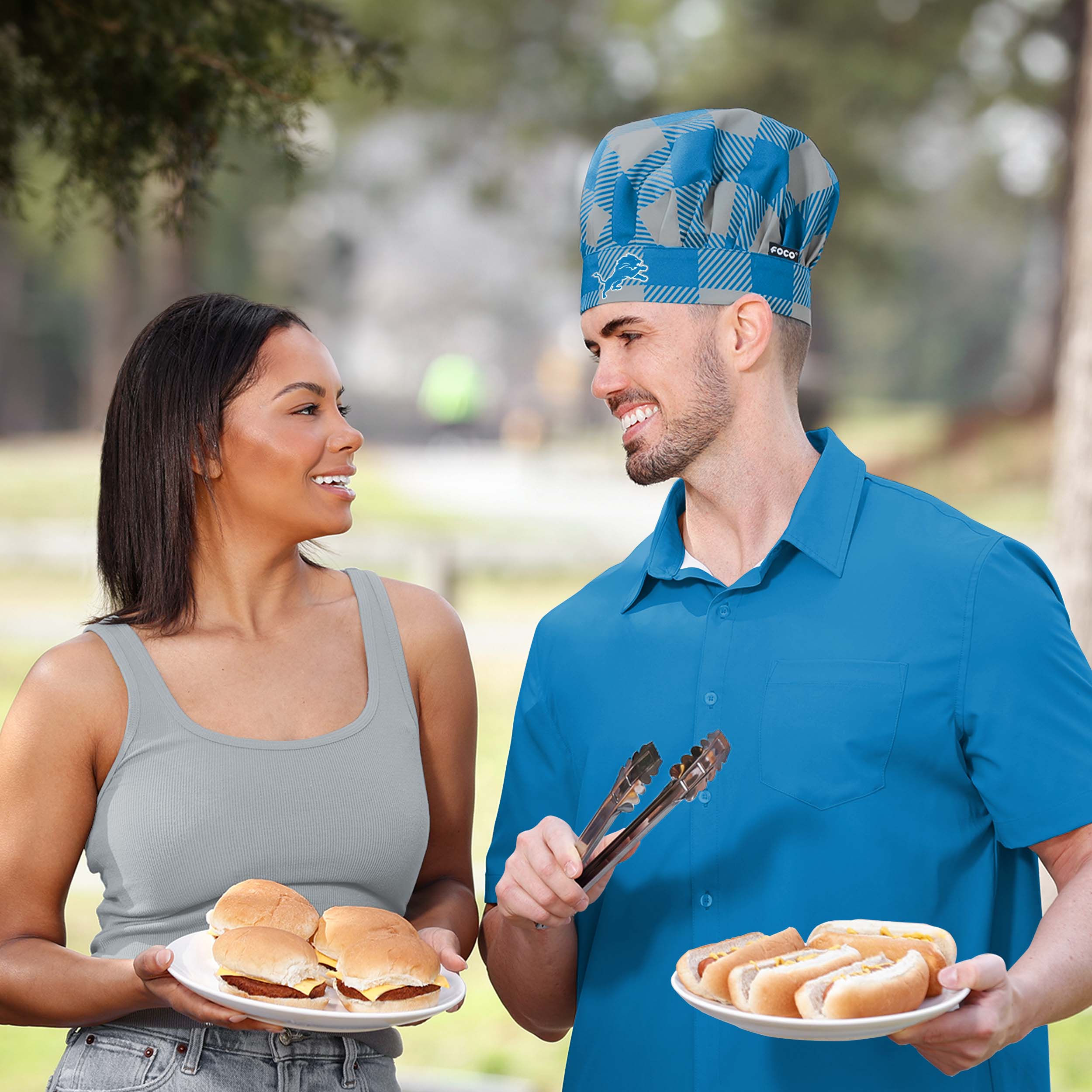 Detroit Lions NFL Plaid Chef Hat - Image 3