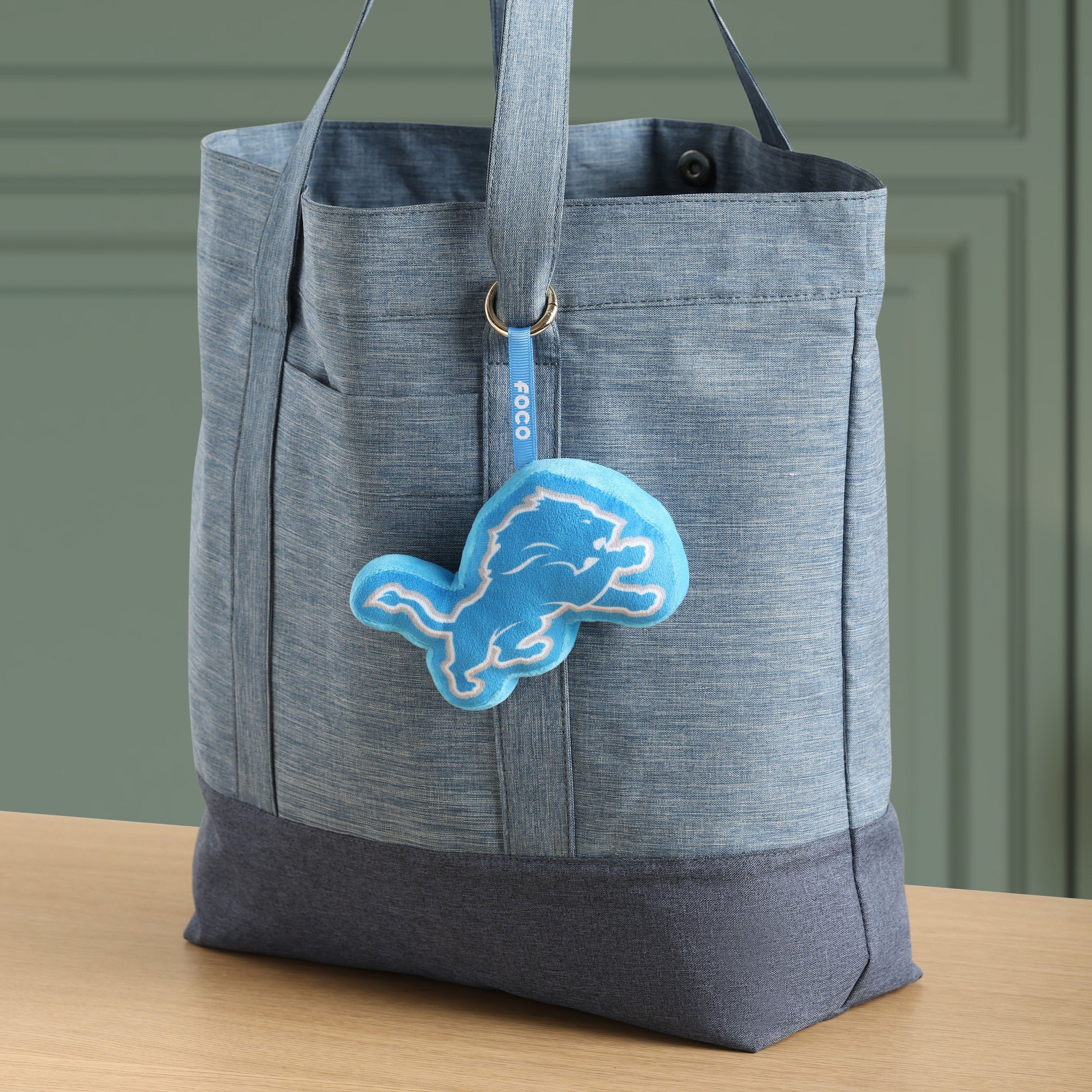 Detroit Lions NFL Plush Team Logo Bag Charm Keychain - Image 2