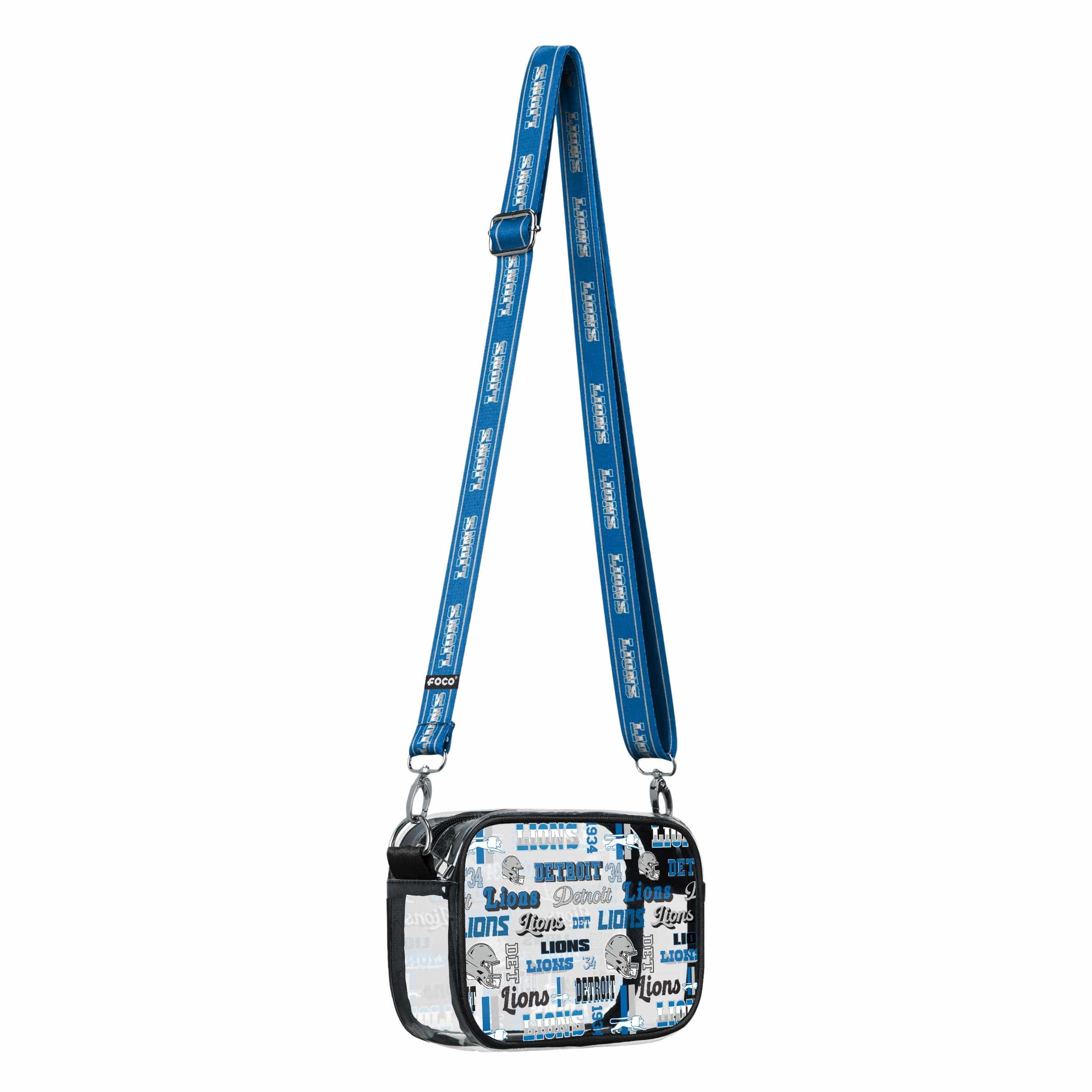 Detroit Lions NFL Repeat Retro Print Clear Crossbody Bag - Image 2