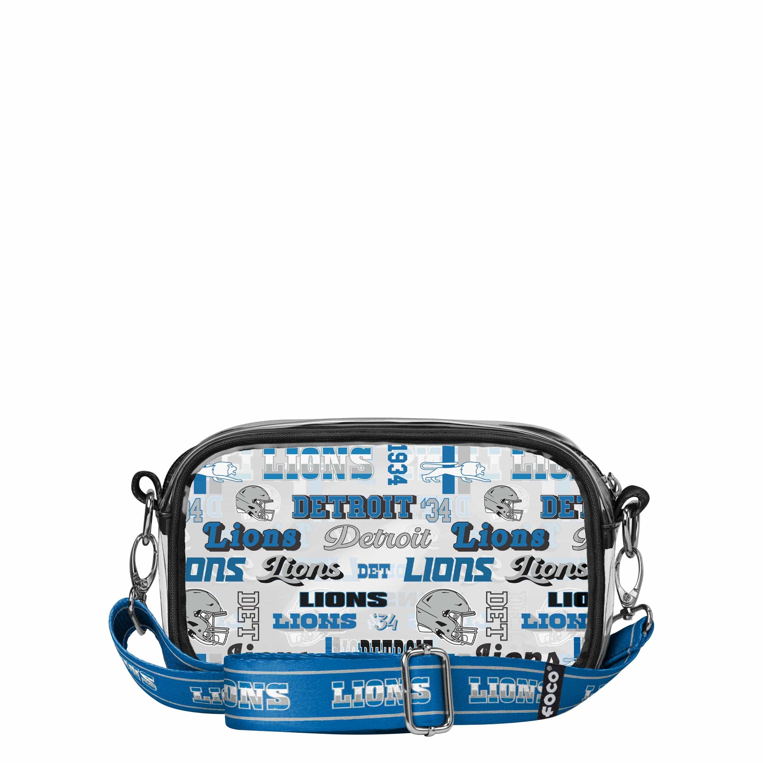 Detroit Lions NFL Repeat Retro Print Clear Crossbody Bag - Image 5
