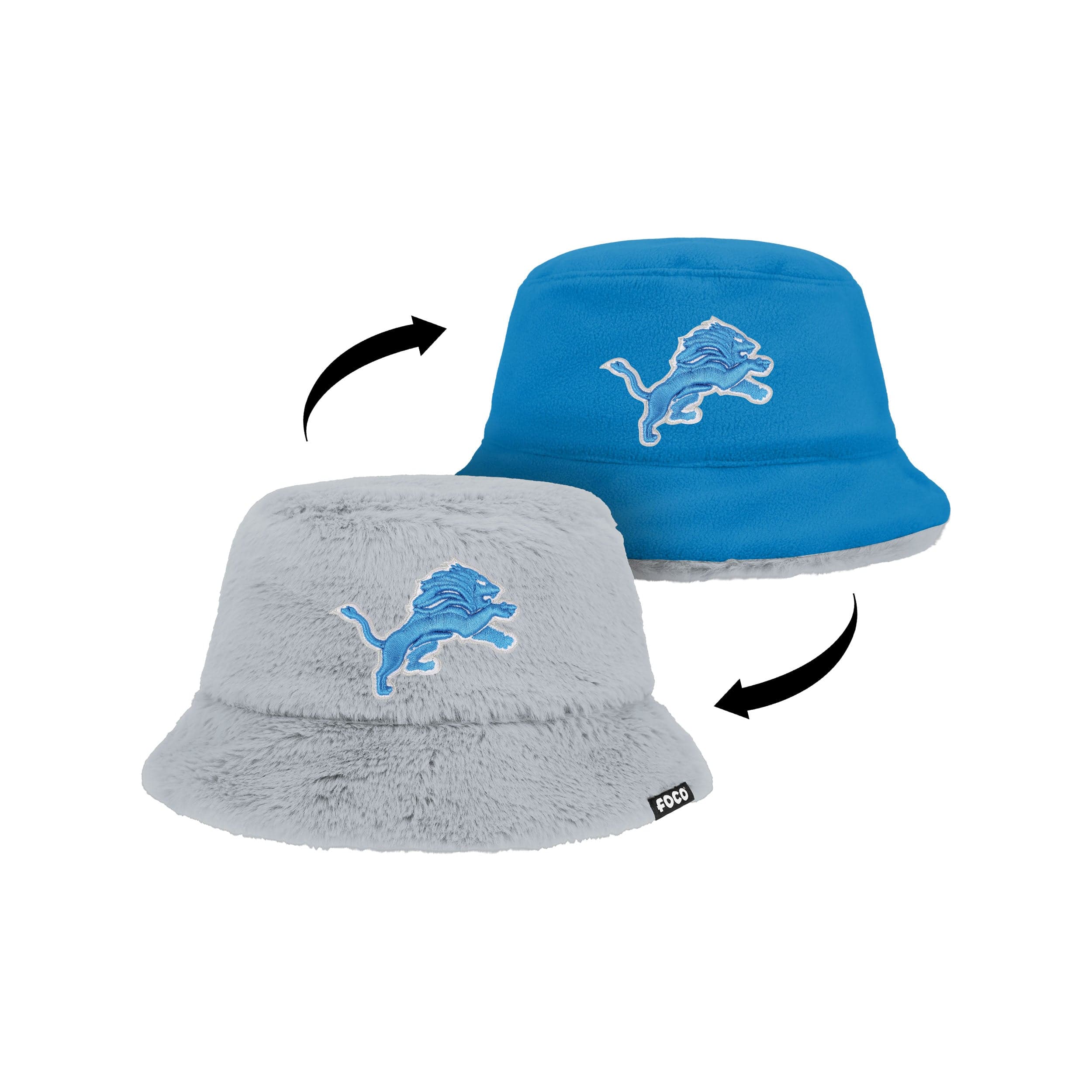 Detroit Lions NFL Reversible Faux Fur Bucket Hat - Image 4
