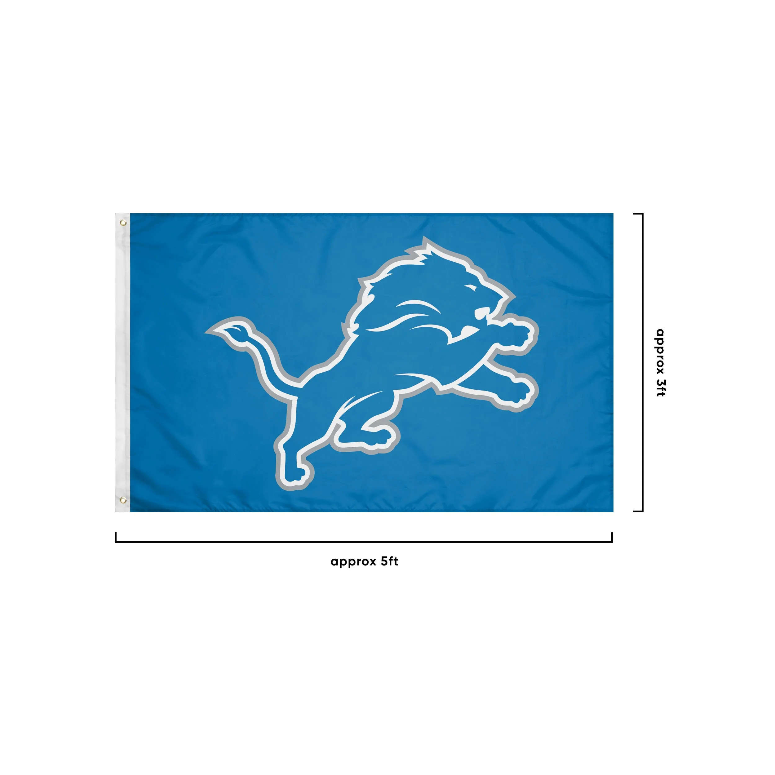 Detroit Lions NFL Solid Horizontal Flag - Image 3