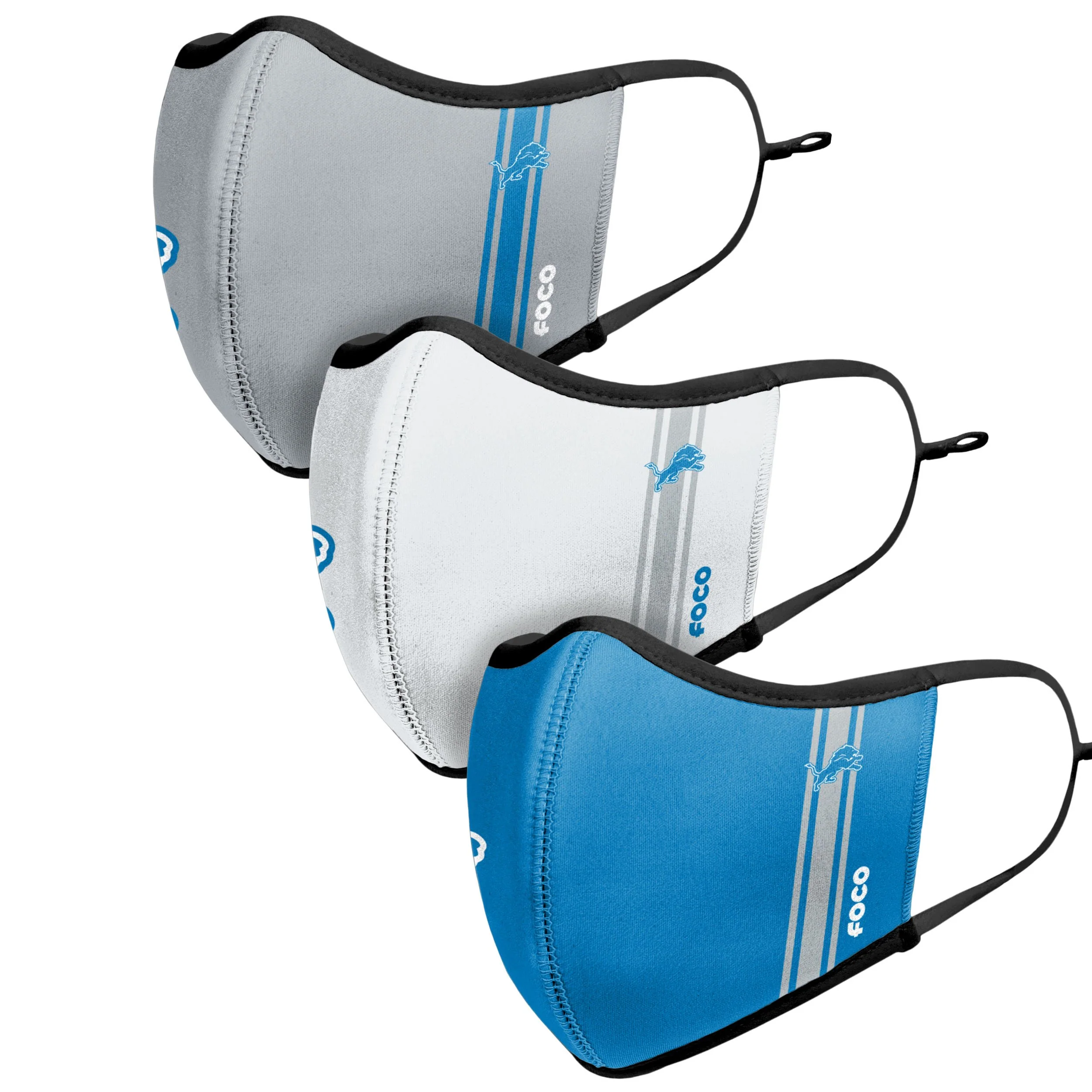 Detroit Lions NFL Sport 3 Pack Face Cover - Image 4