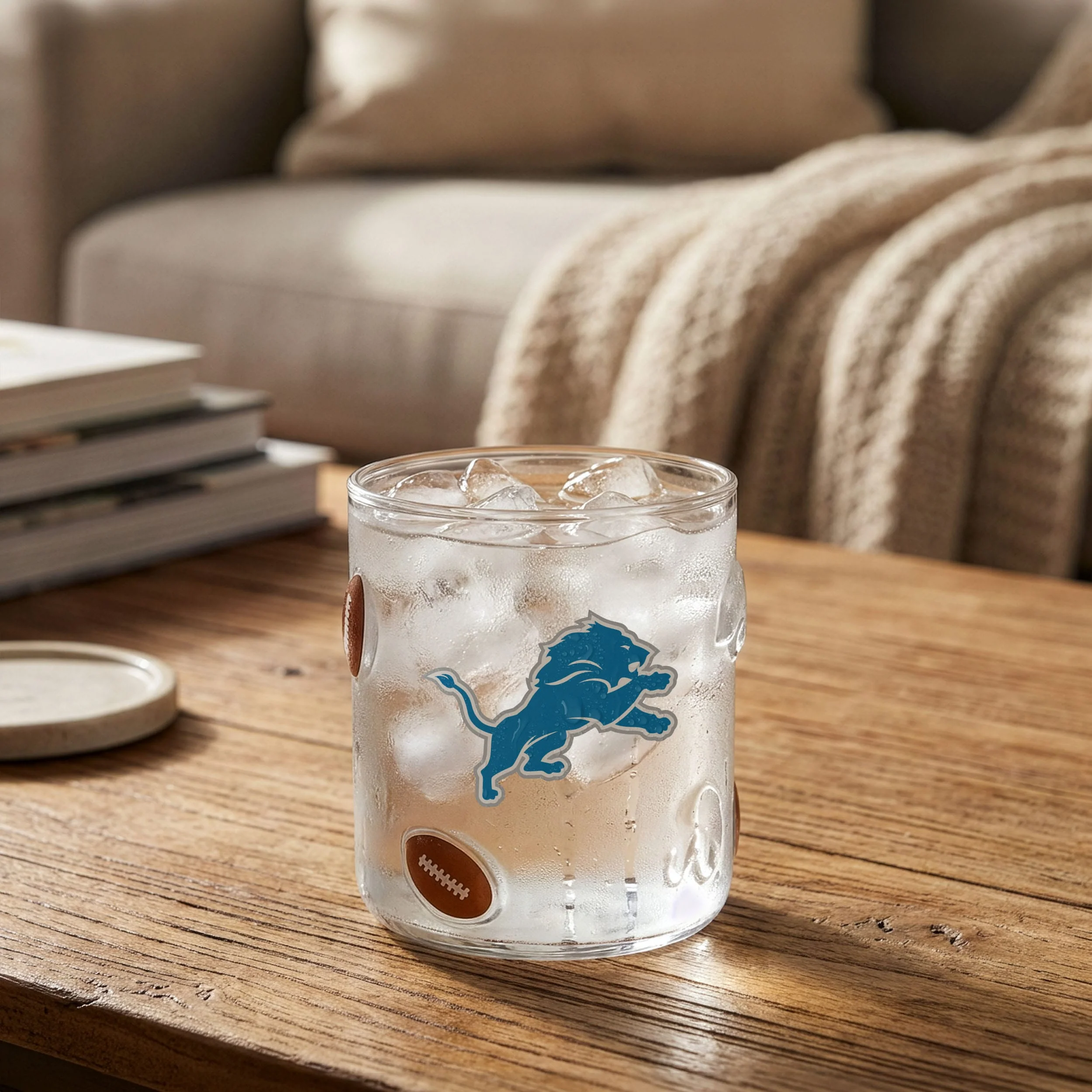 Detroit Lions NFL Team Logo 17 oz Glass Cup (PREORDER - SHIPS MID JUNE) - Image 3