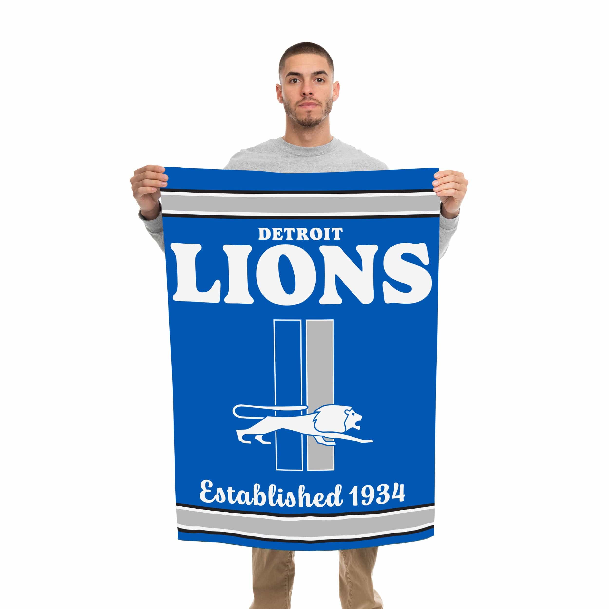 Detroit Lions NFL Vertical Retro Flag - Image 2