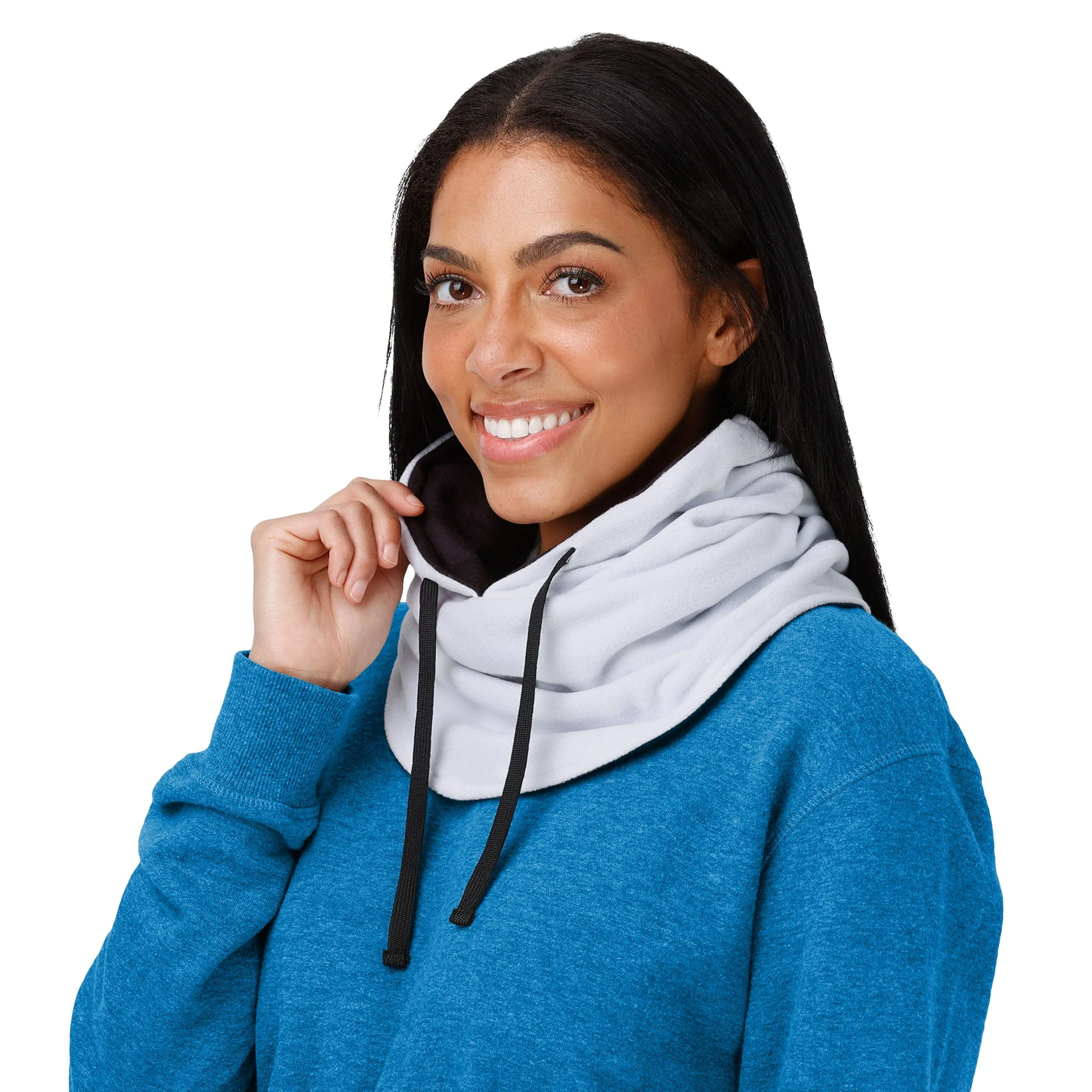 Detroit Lions NFL White Drawstring Hooded Gaiter - Image 4