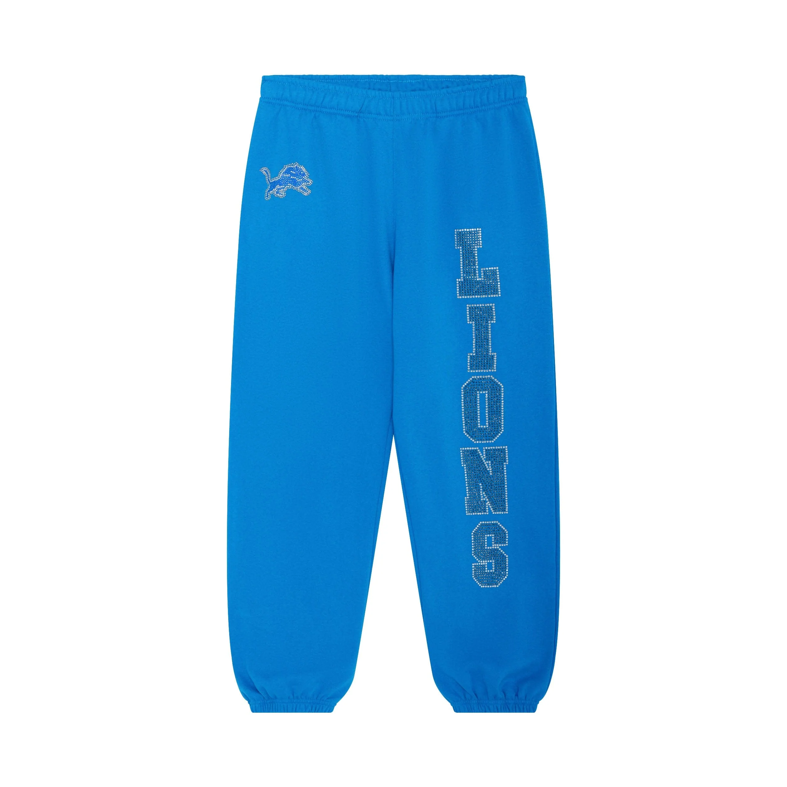 Detroit Lions NFL Womens Big Wordmark Rhinestone Sweatpants - Image 6