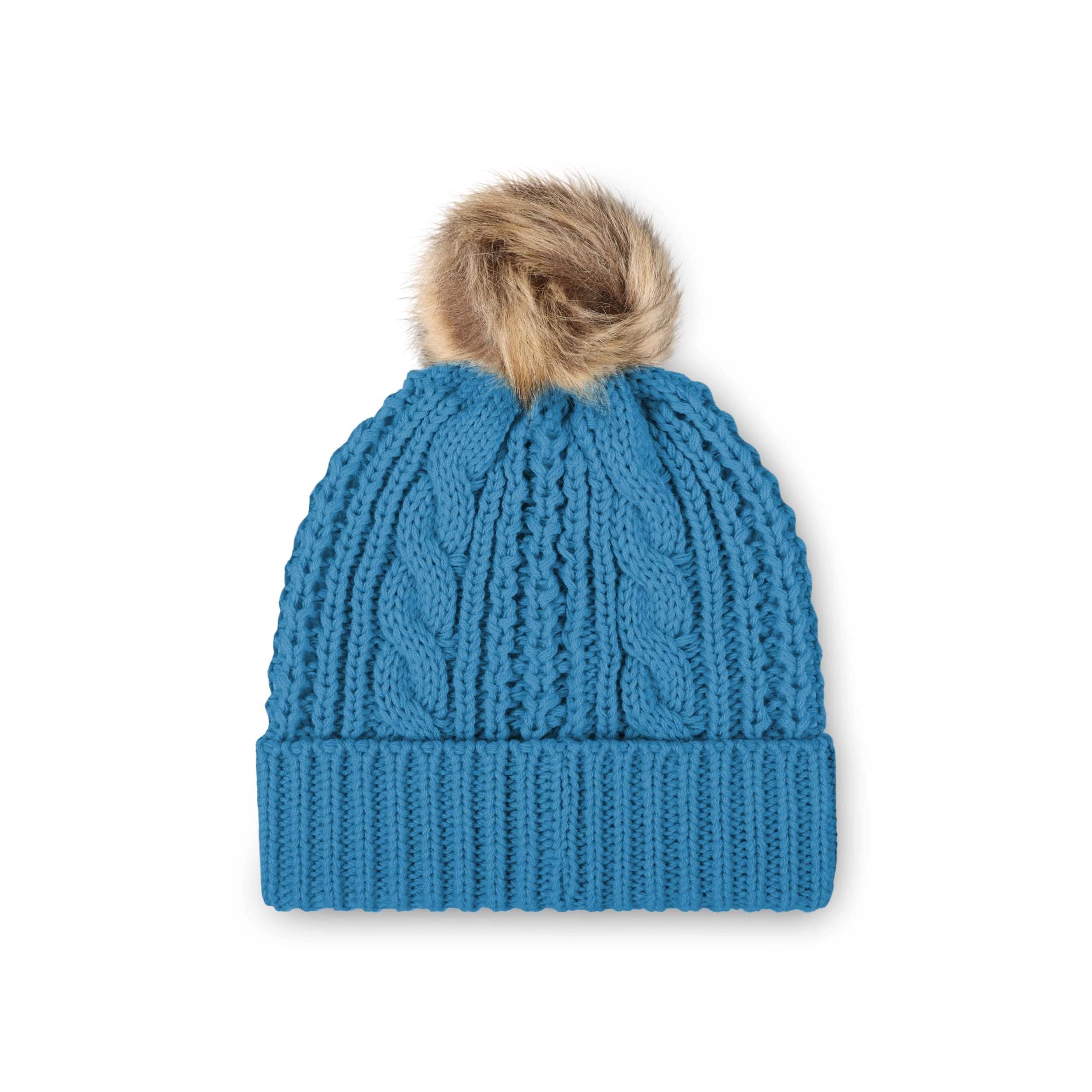 Detroit Lions NFL Womens Faux Fur Pom Beanie - Image 2