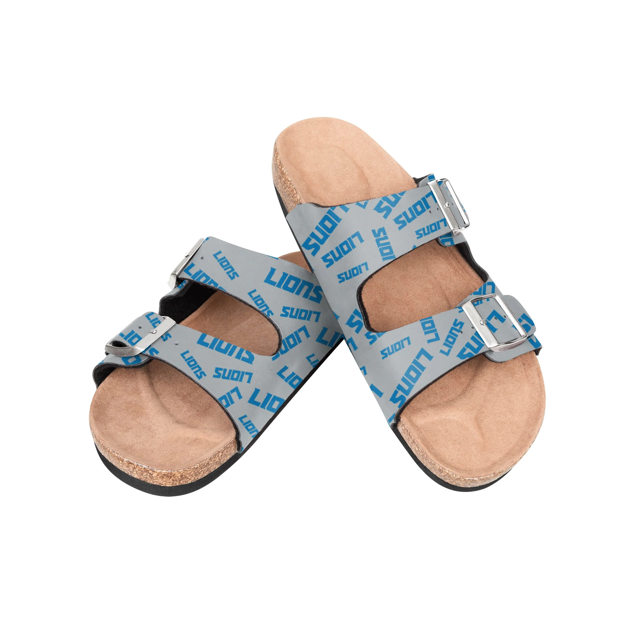 Detroit Lions NFL Womens Mini Print Double Buckle Sandal