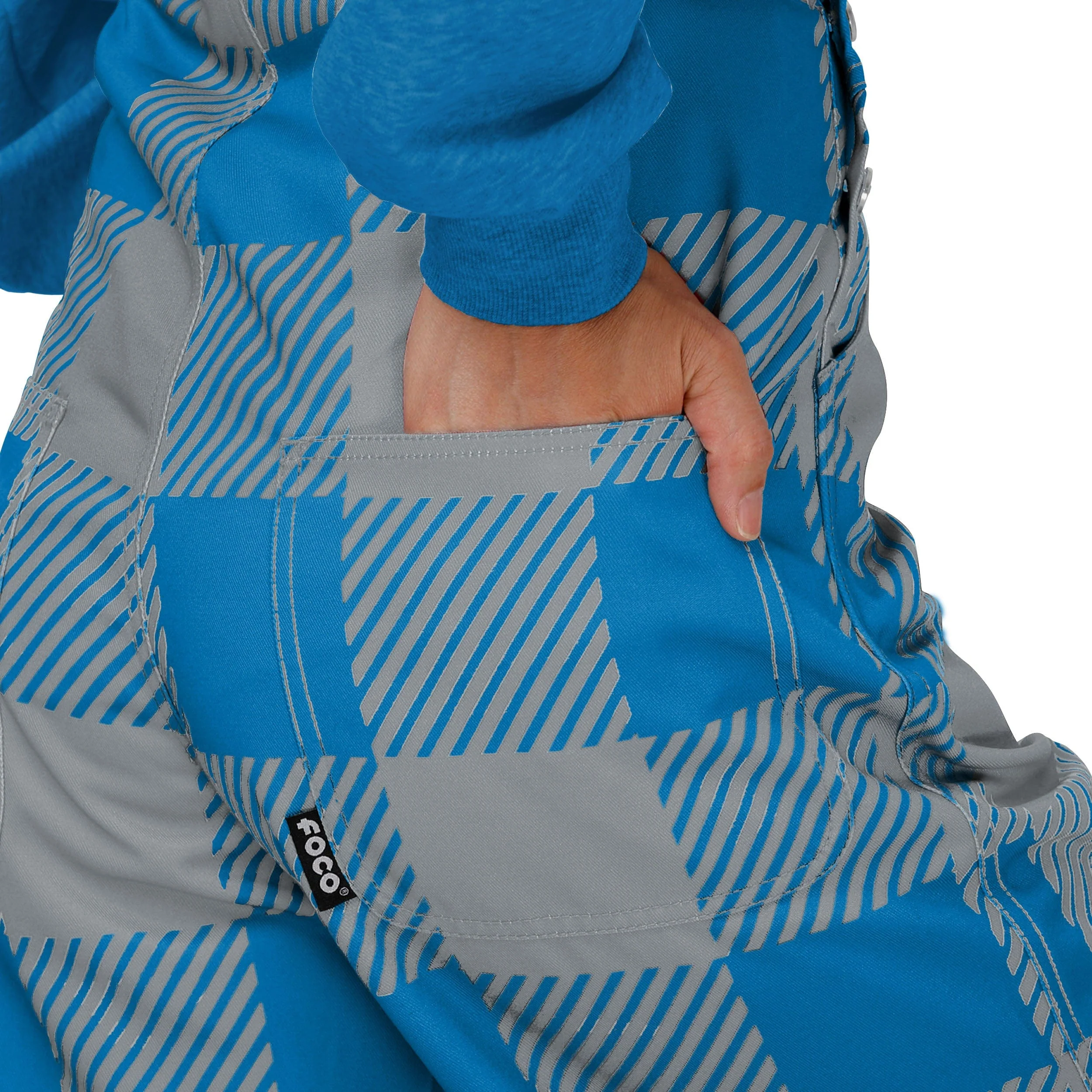 Detroit Lions NFL Womens Plaid Bib Overalls - Image 6