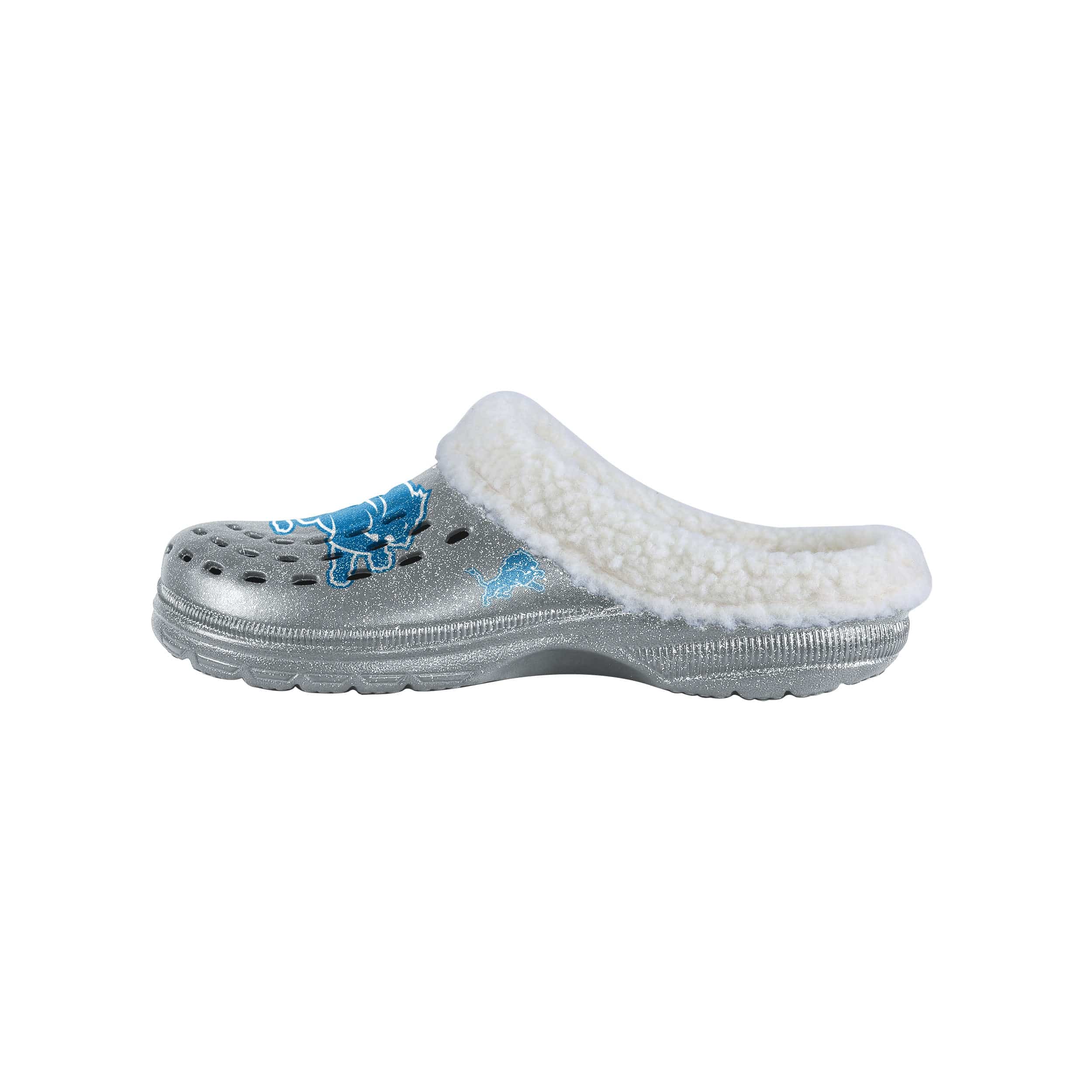 Detroit Lions NFL Womens Sherpa Lined Glitter Clog - Image 2