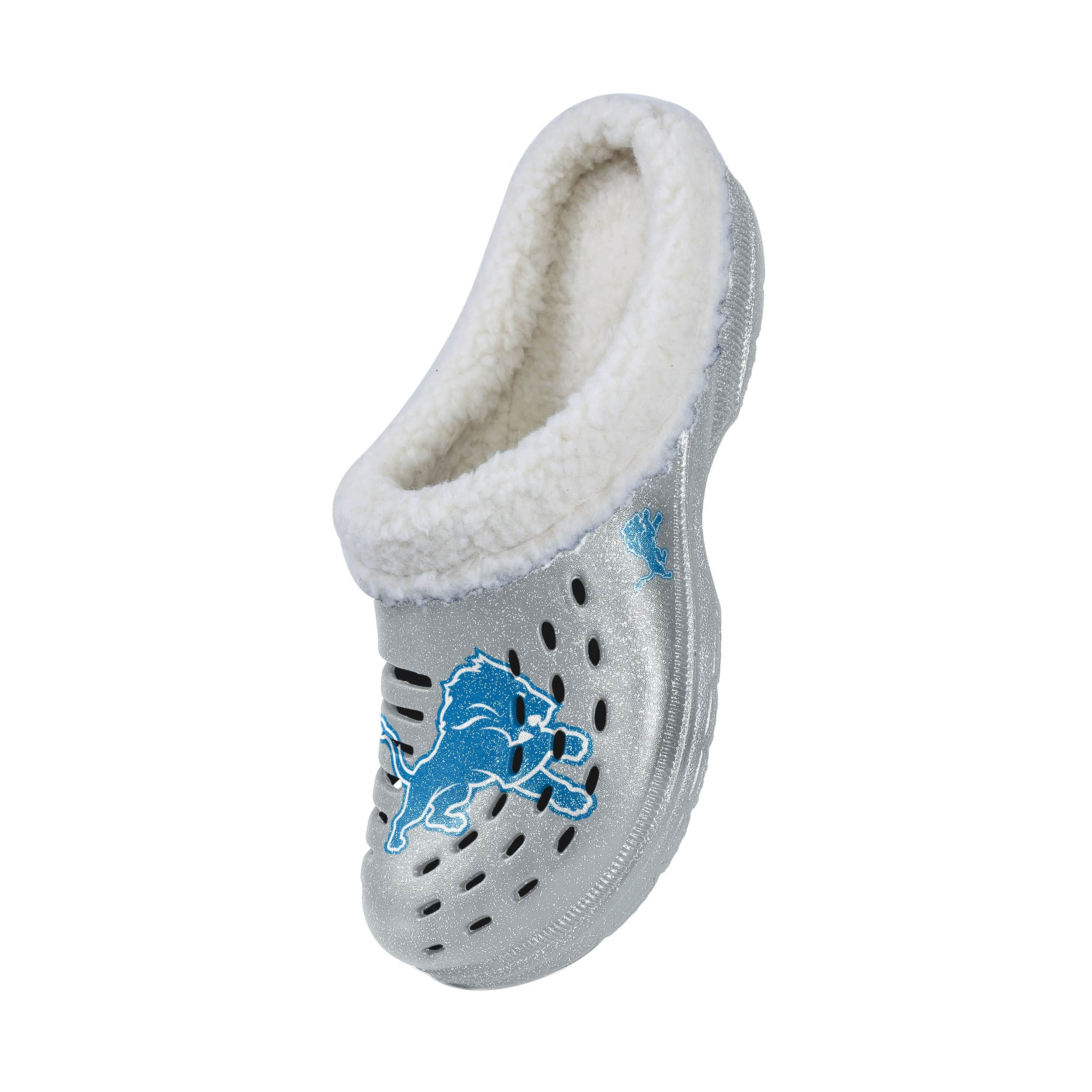 Detroit Lions NFL Womens Sherpa Lined Glitter Clog - Image 3