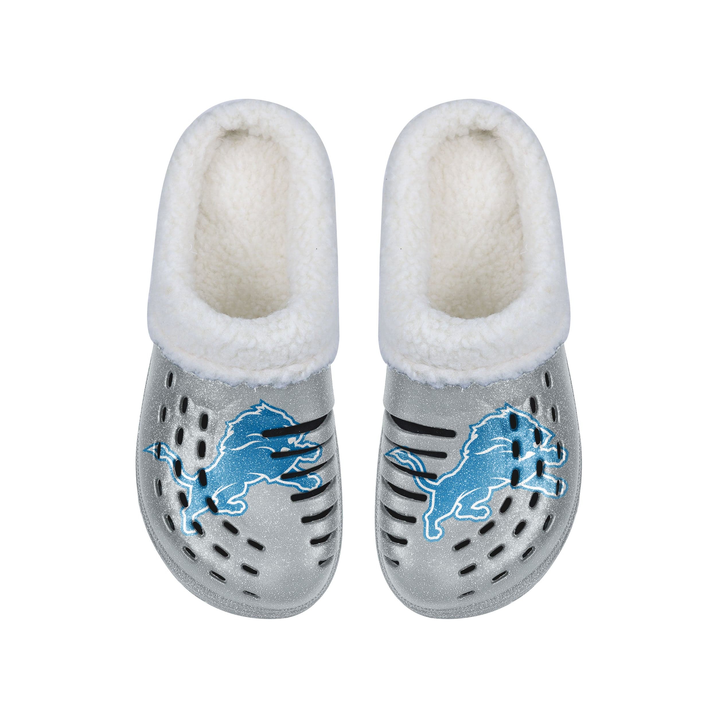Detroit Lions NFL Womens Sherpa Lined Glitter Clog - Image 4