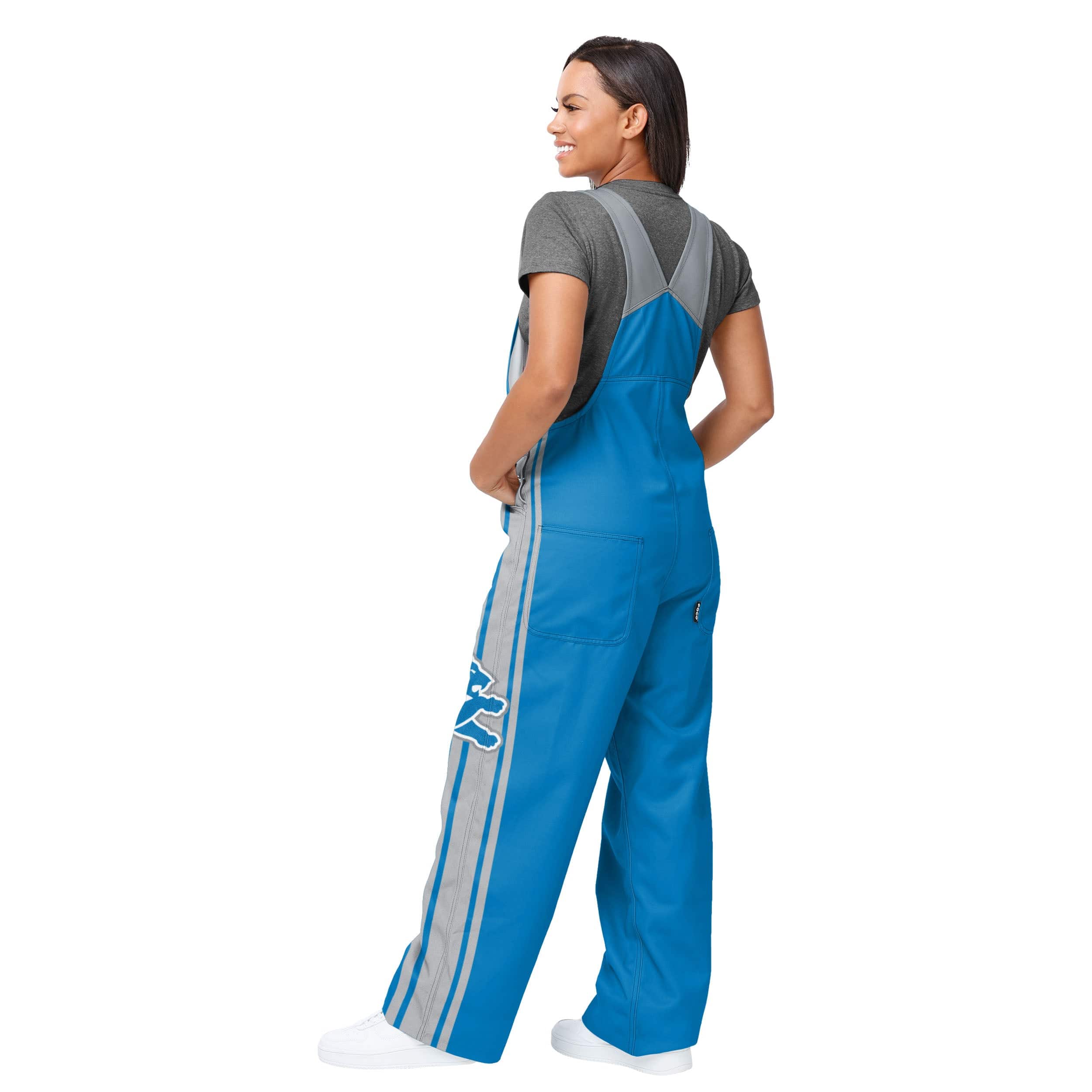 Detroit Lions NFL Womens Team Stripe Bib Overalls - Image 2