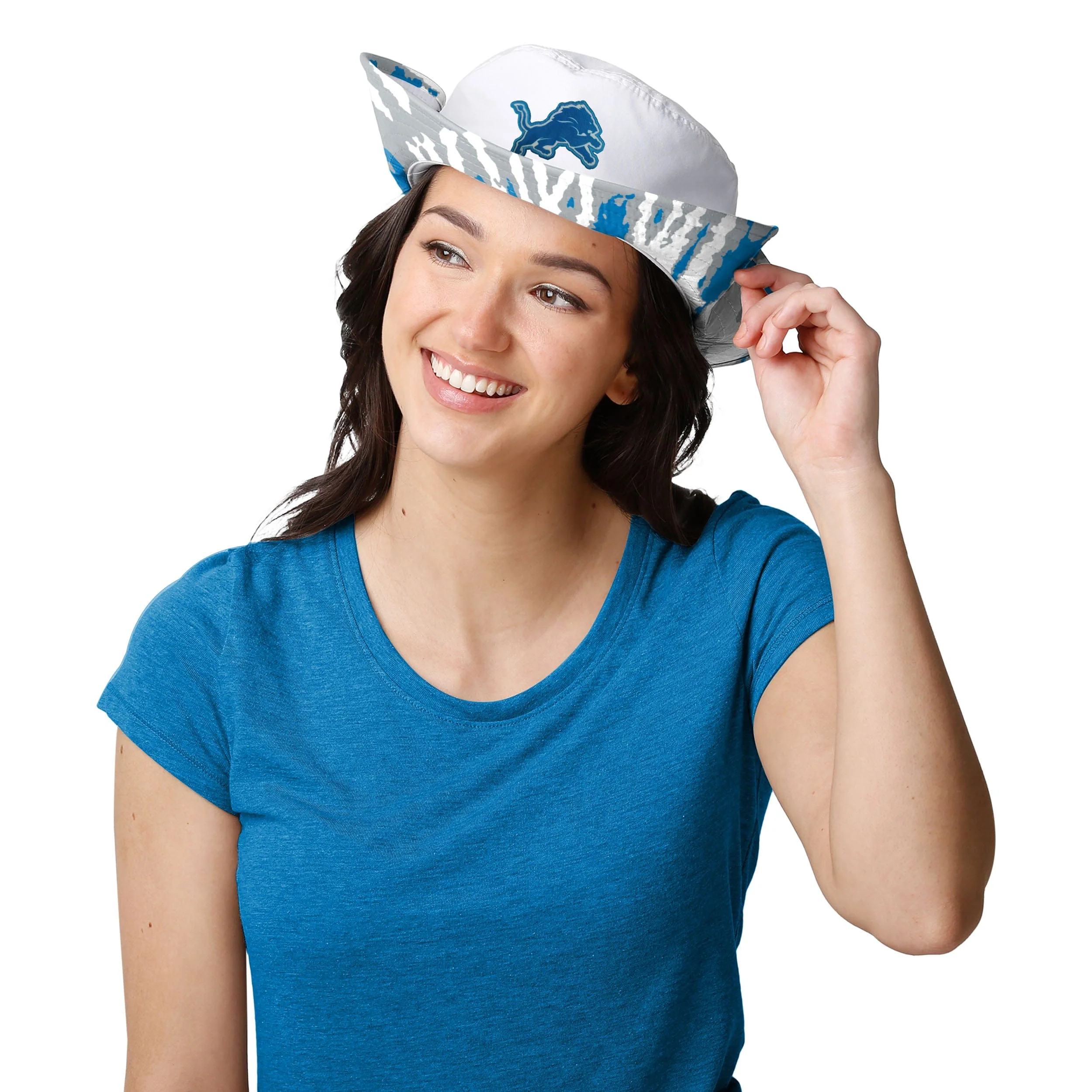Detroit Lions NFL Womens White Hybrid Boonie Hat - Image 4