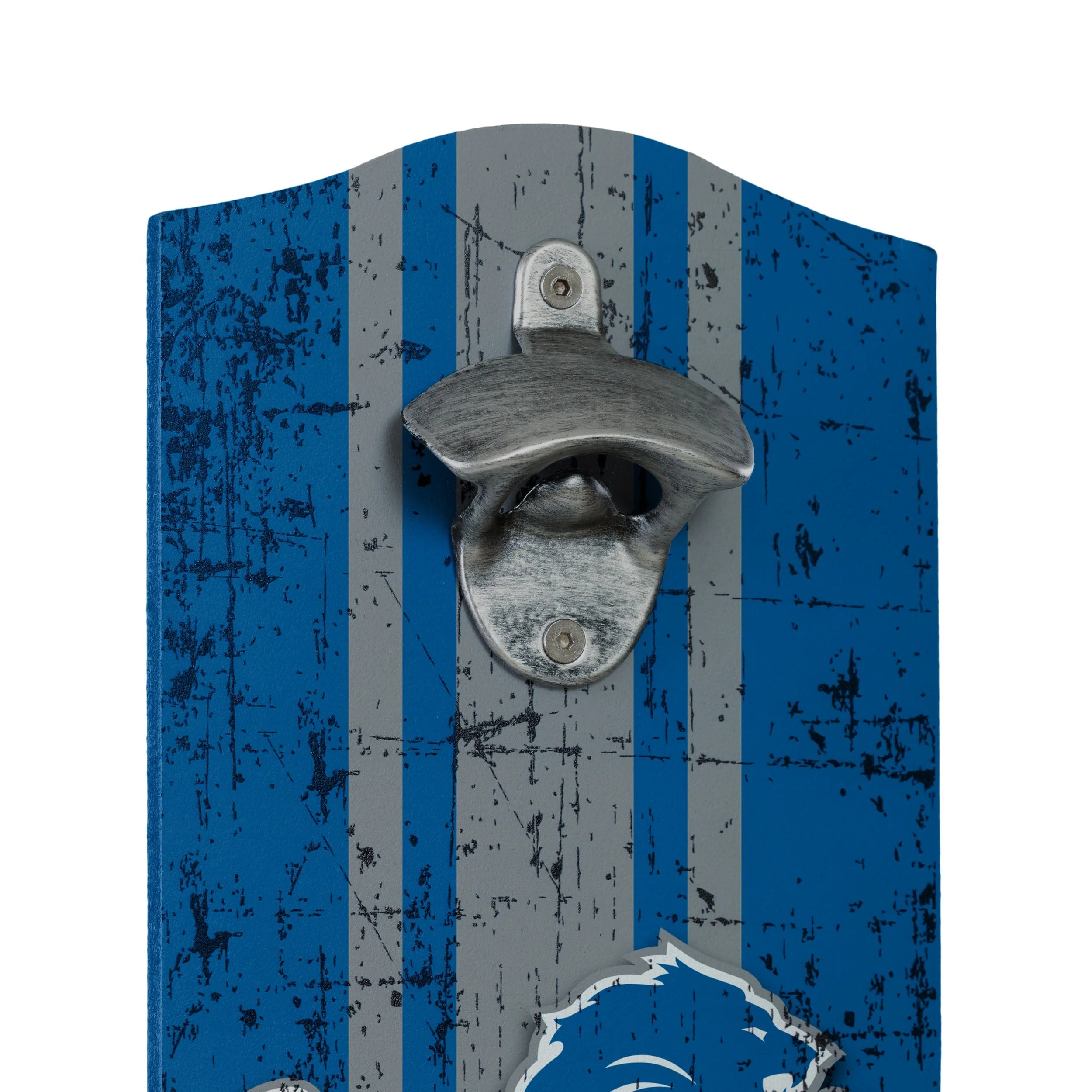 Detroit Lions NFL Wooden Bottle Cap Opener Sign - Image 3