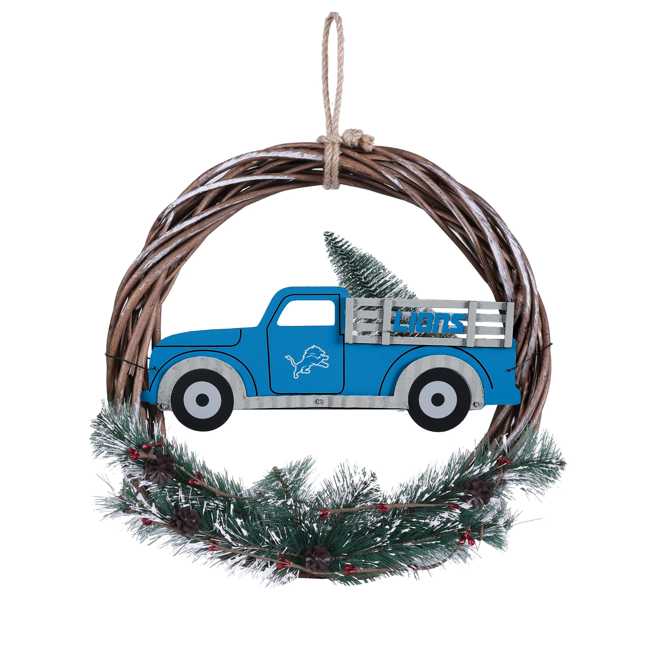 Detroit Lions NFL Wreath With Truck