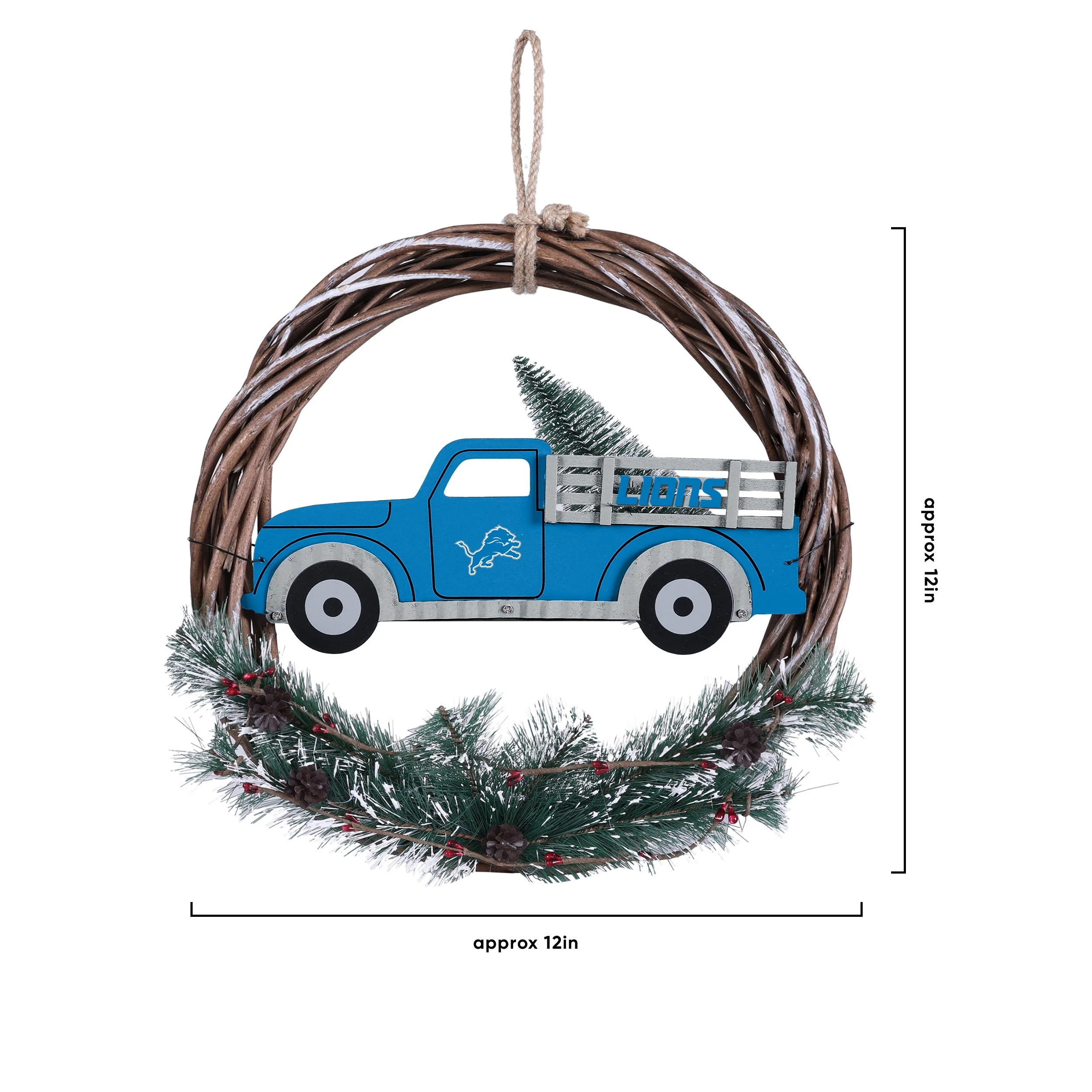 Detroit Lions NFL Wreath With Truck - Image 4